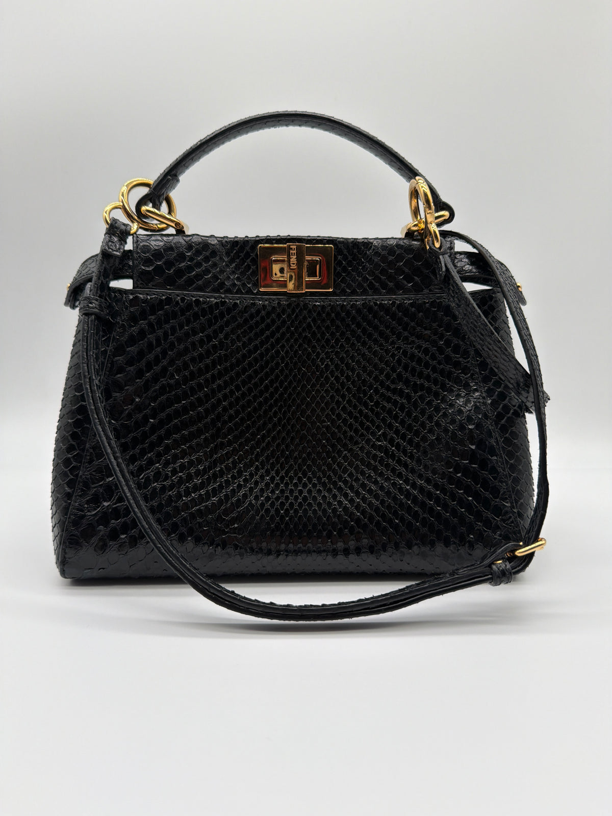Fendi Peekaboo Mini in black python image 1