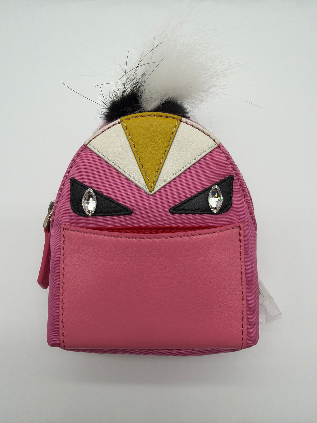 Fendi Monster Micro Backpack bag charm in pink image 1