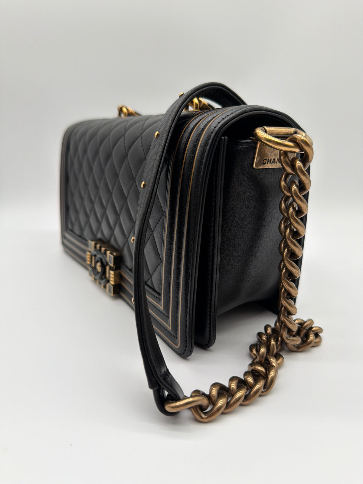 Chanel Boy Studded Handle Flap Bag image 2