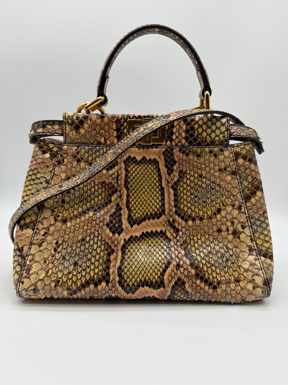 Fendi Python Mini Peekaboo in multicolor snakeskin image 1