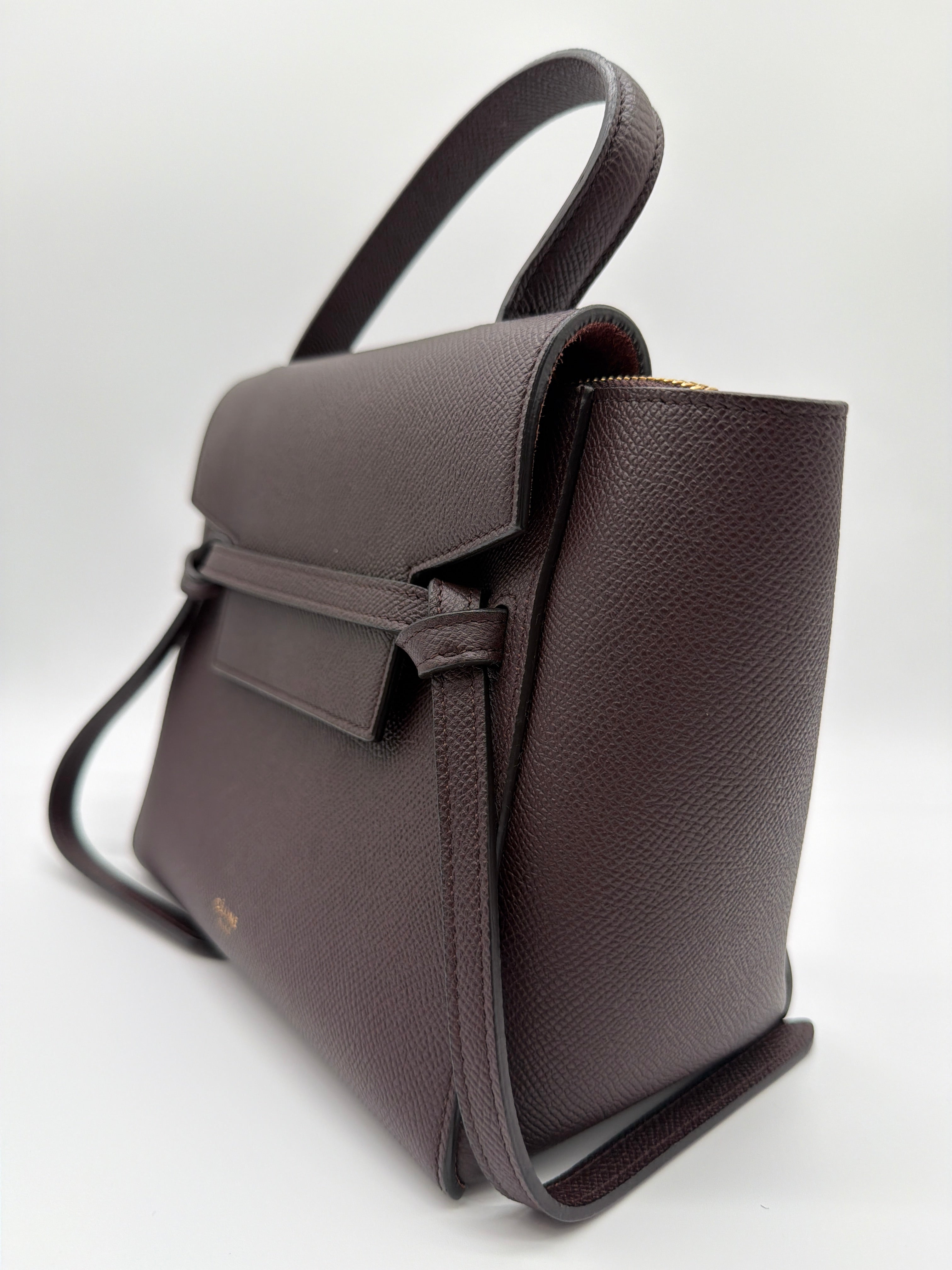 Céline Belt Bag in a dark burgundy image 3