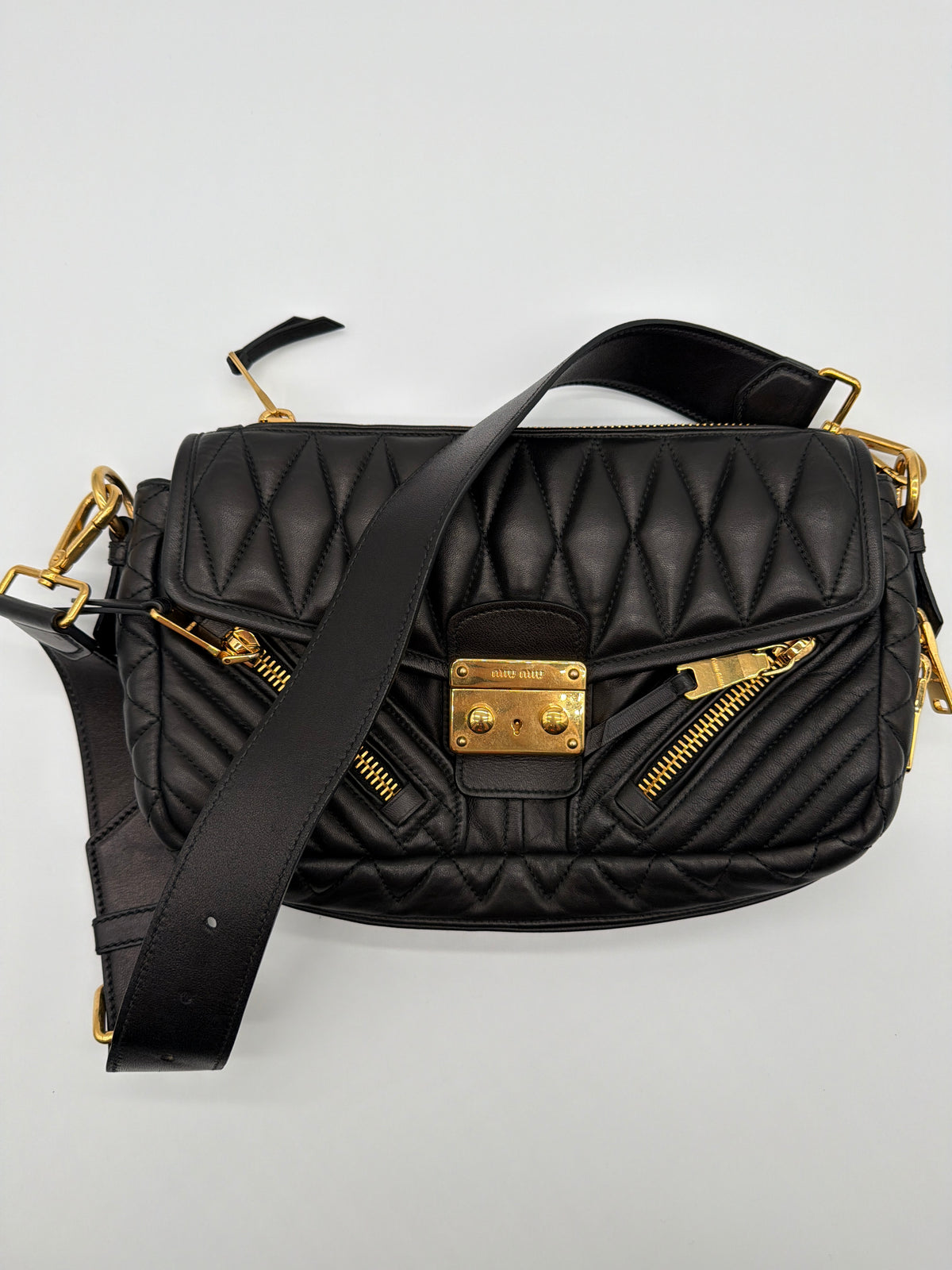 Miu Miu Nappa Matelassé Biker Shoulder Bag image 1