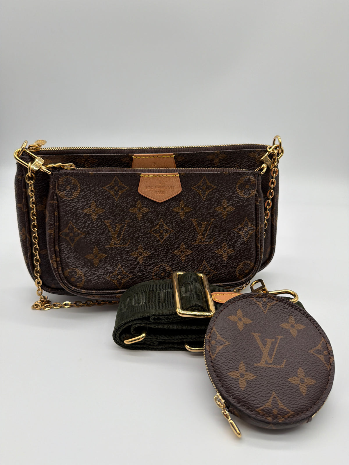 Louis Vuitton Khaki Monogram Multi Pochette Bag Trio image 2