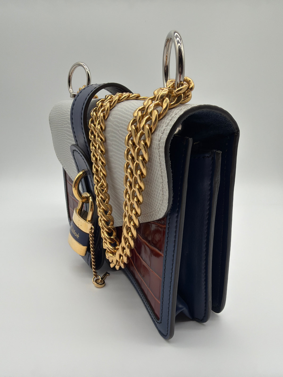Chloé Crocodile Embossed Aby Chain Shoulder Bag image 2