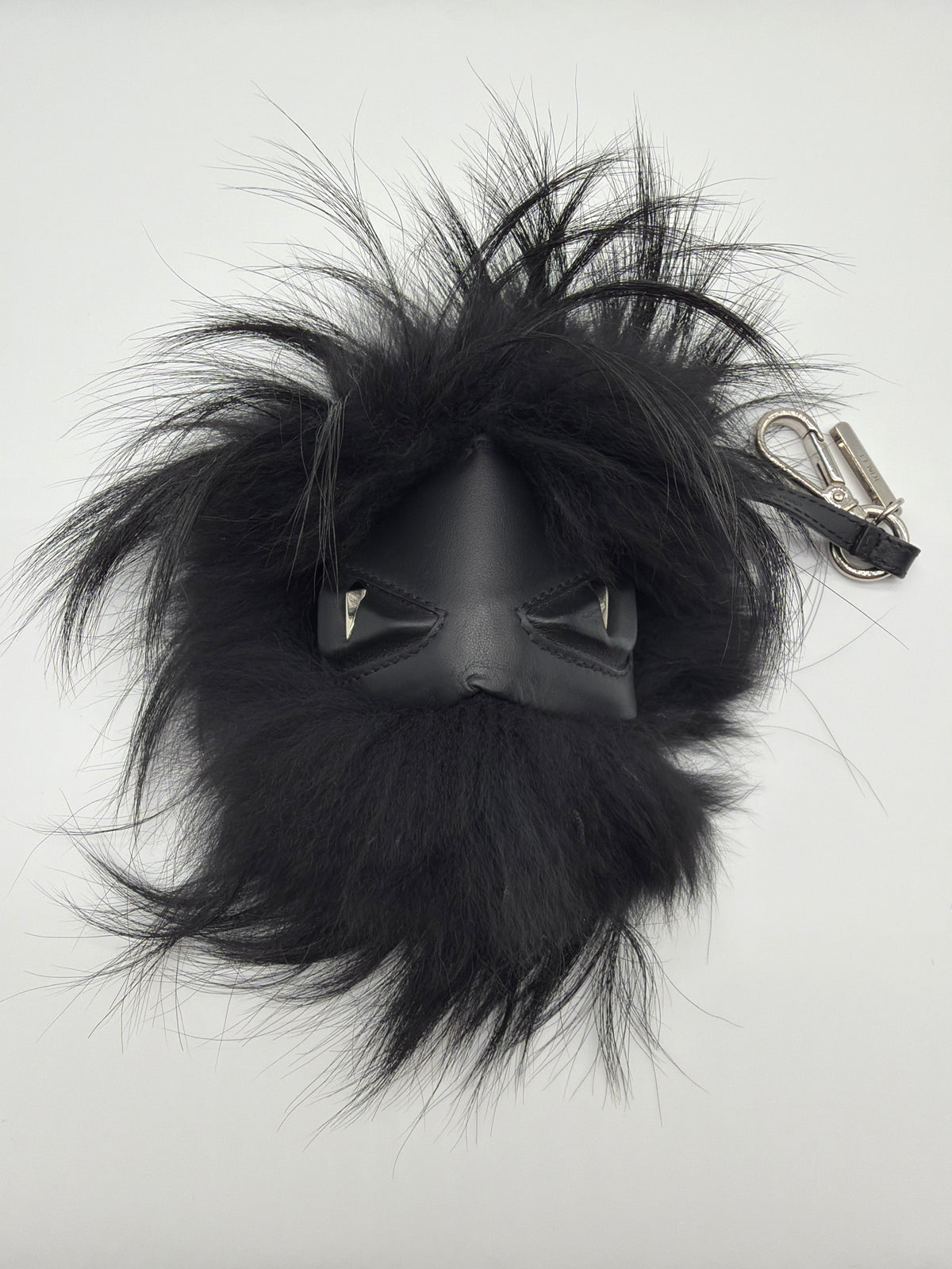 Fendi Black Fox Fur and Leather 'Fusto' Monster Cube Bag Bug image 1