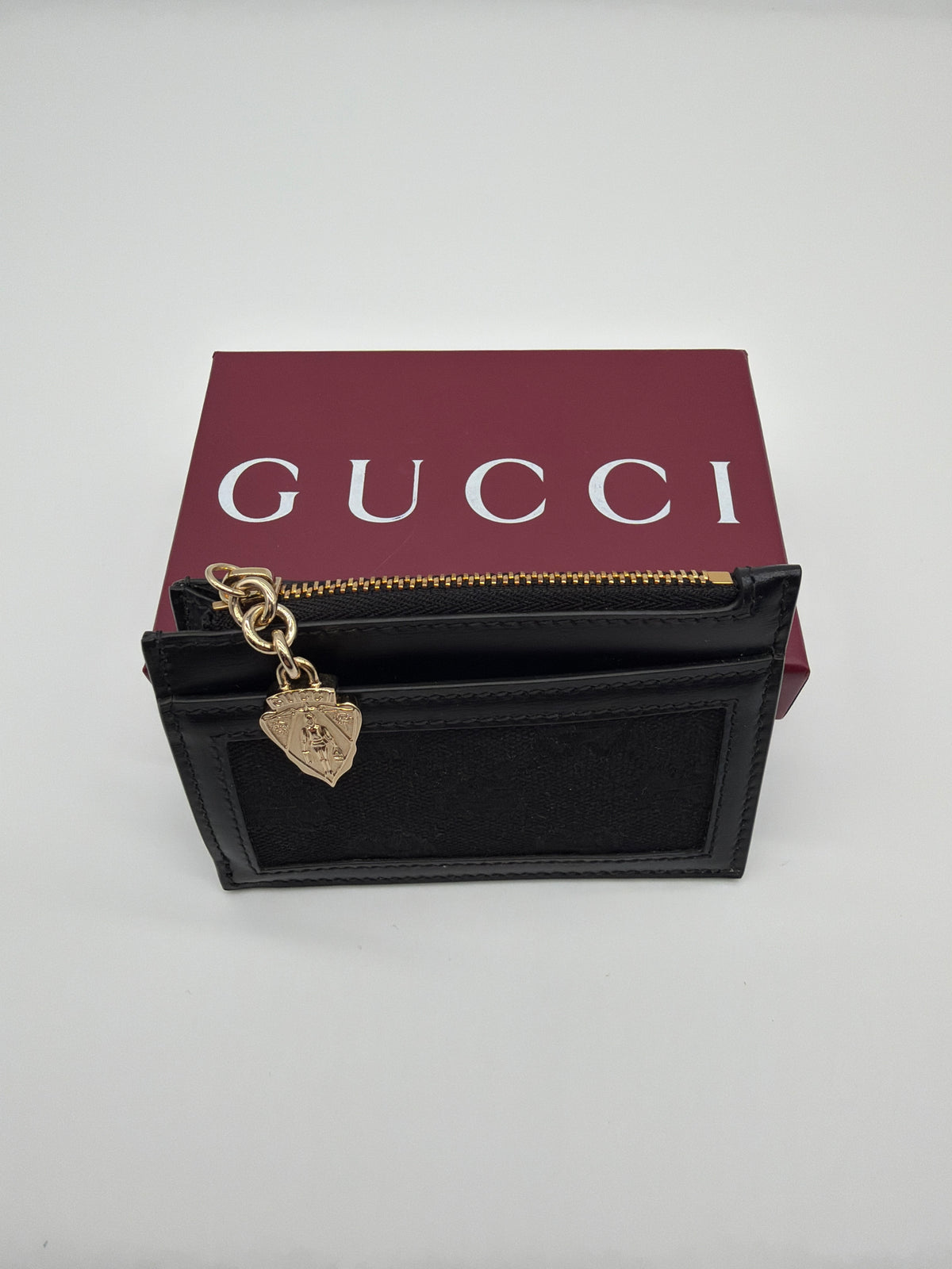 Gucci GG canvas and leather card case in black image 3