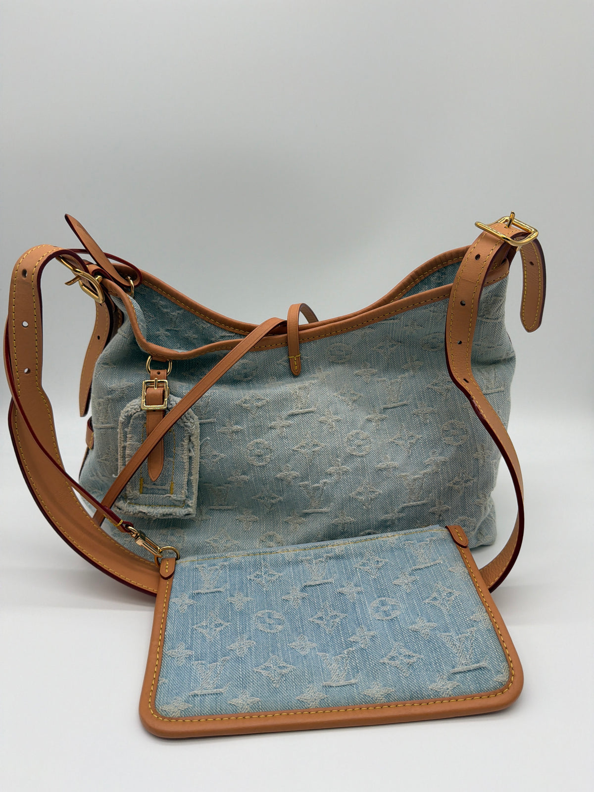 Louis Vuitton Monogram Denim CarryAll PM in sky blue denim image 4