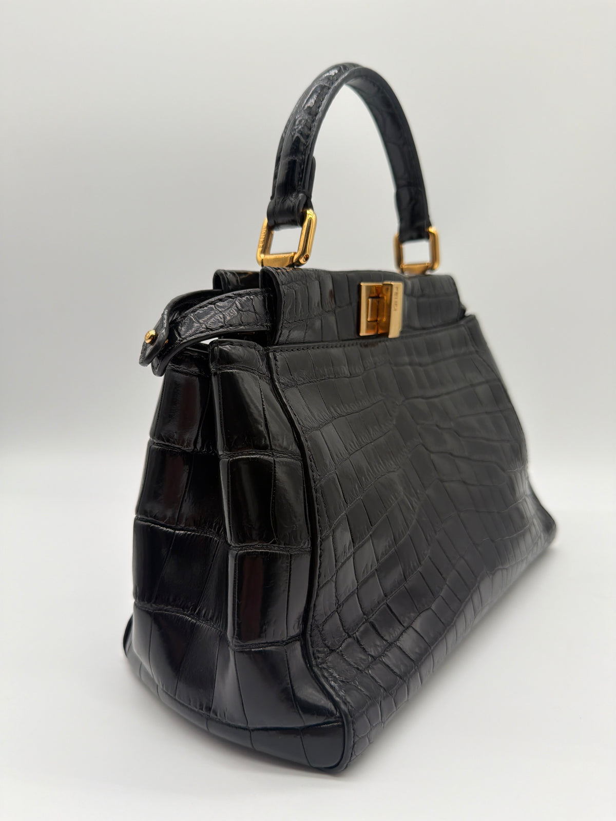 Fendi Peekaboo Mini Black Crocodile Bag image 5