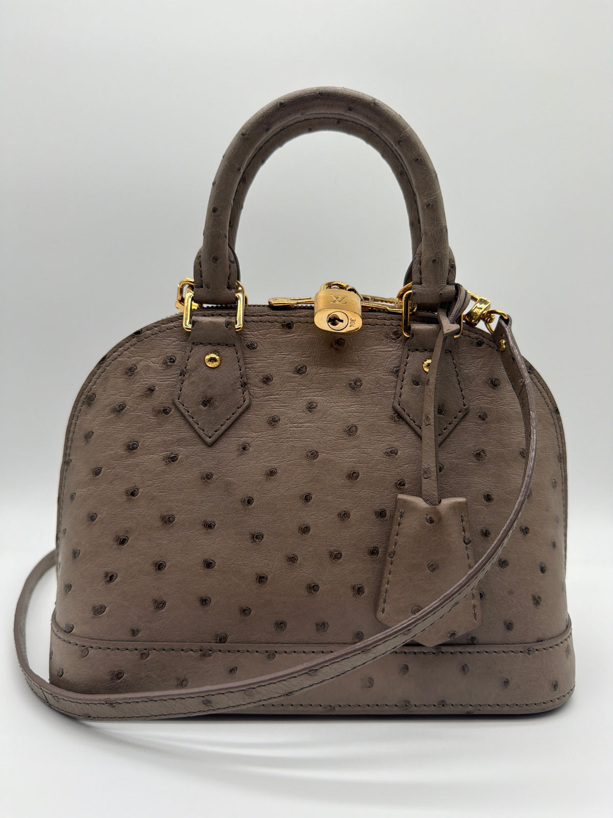 Louis Vuitton Ostrich Alma bag in Gris image 1