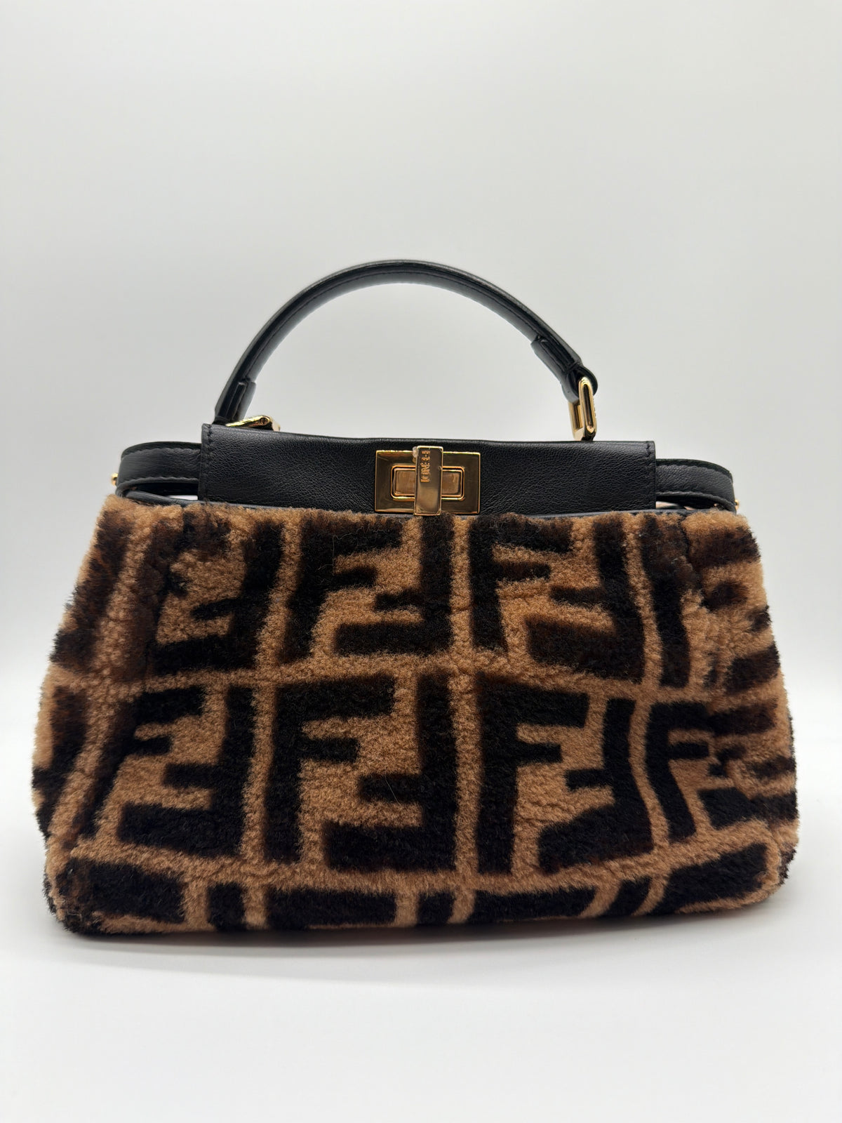 Fendi Shearling Nappa Macro FF 1974 Mini Peekaboo image 2