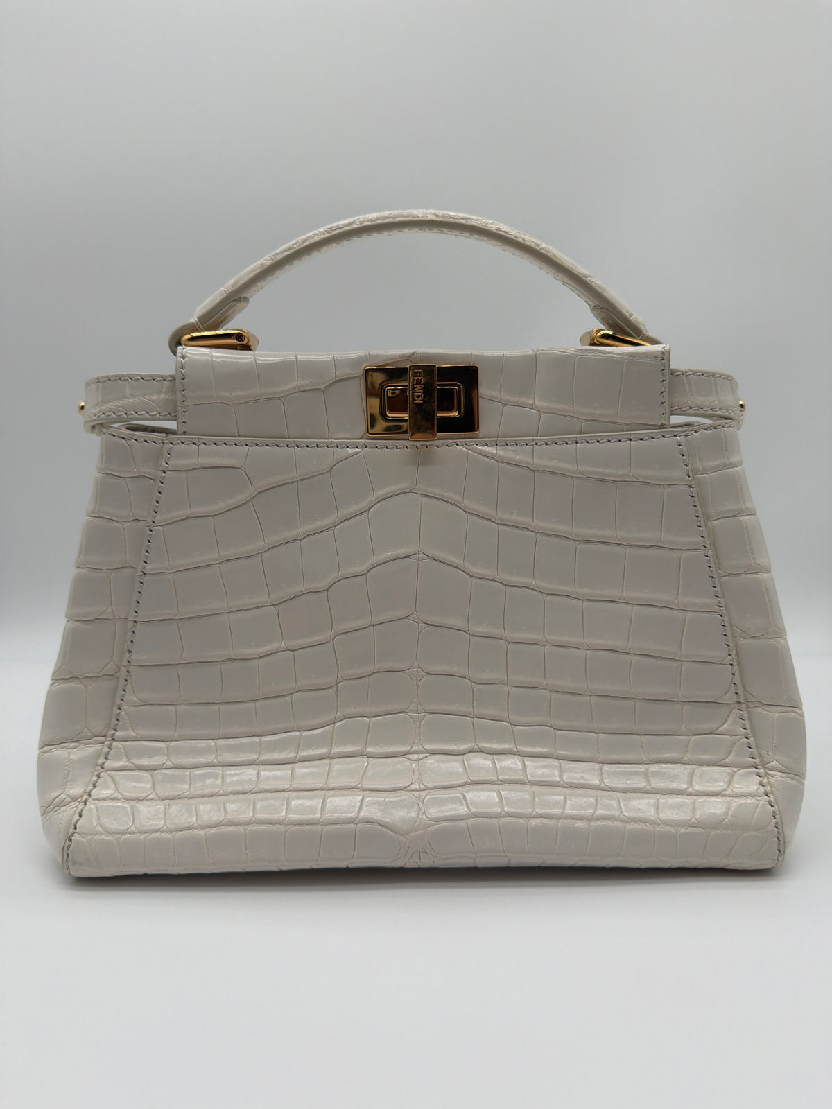 Fendi Peekaboo Mini in pearl white crocodile image 2