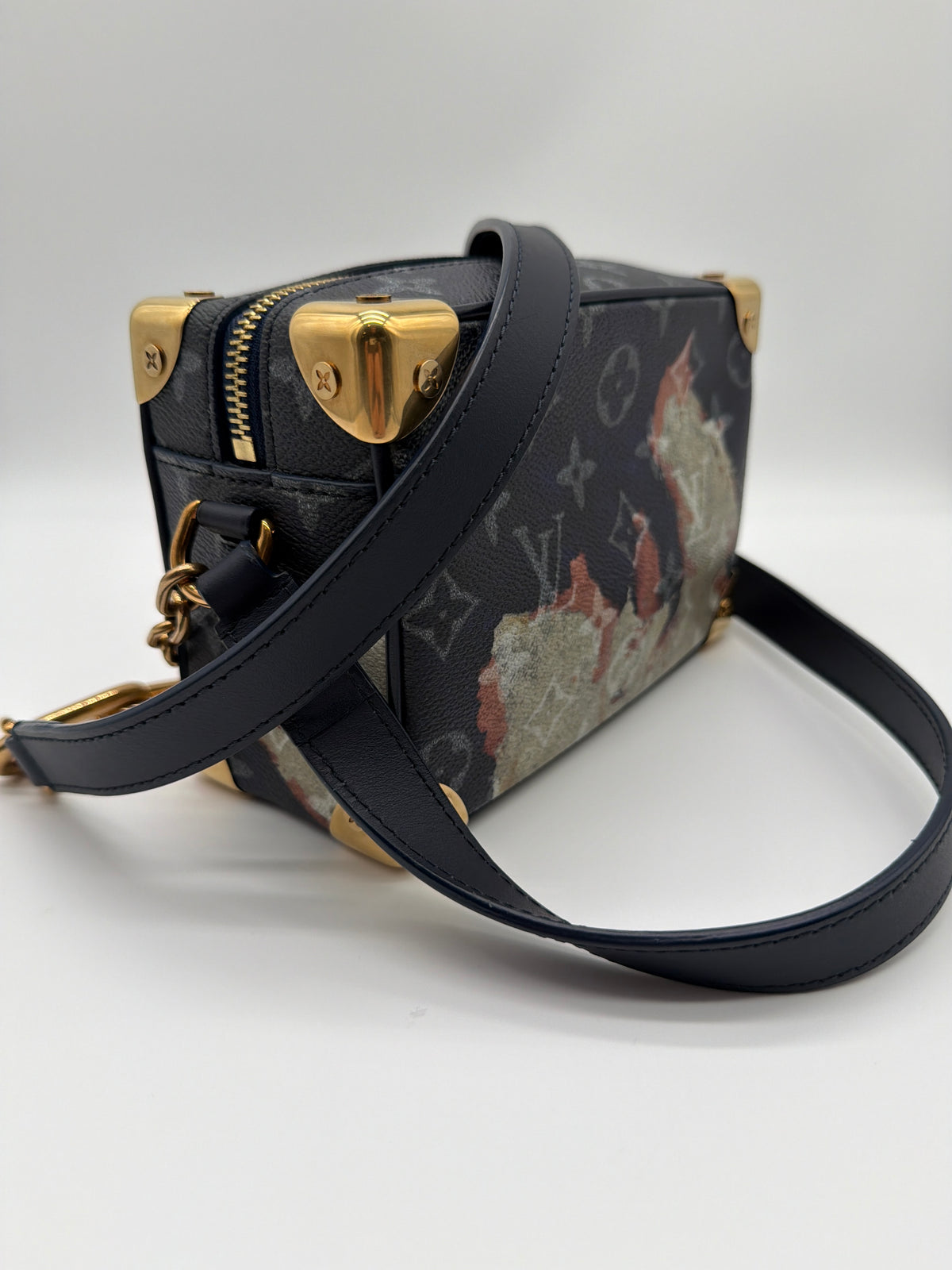 Louis Vuitton Mini Soft Trunk Ink Blue in Monogram Bleach Coated Canvas image 3