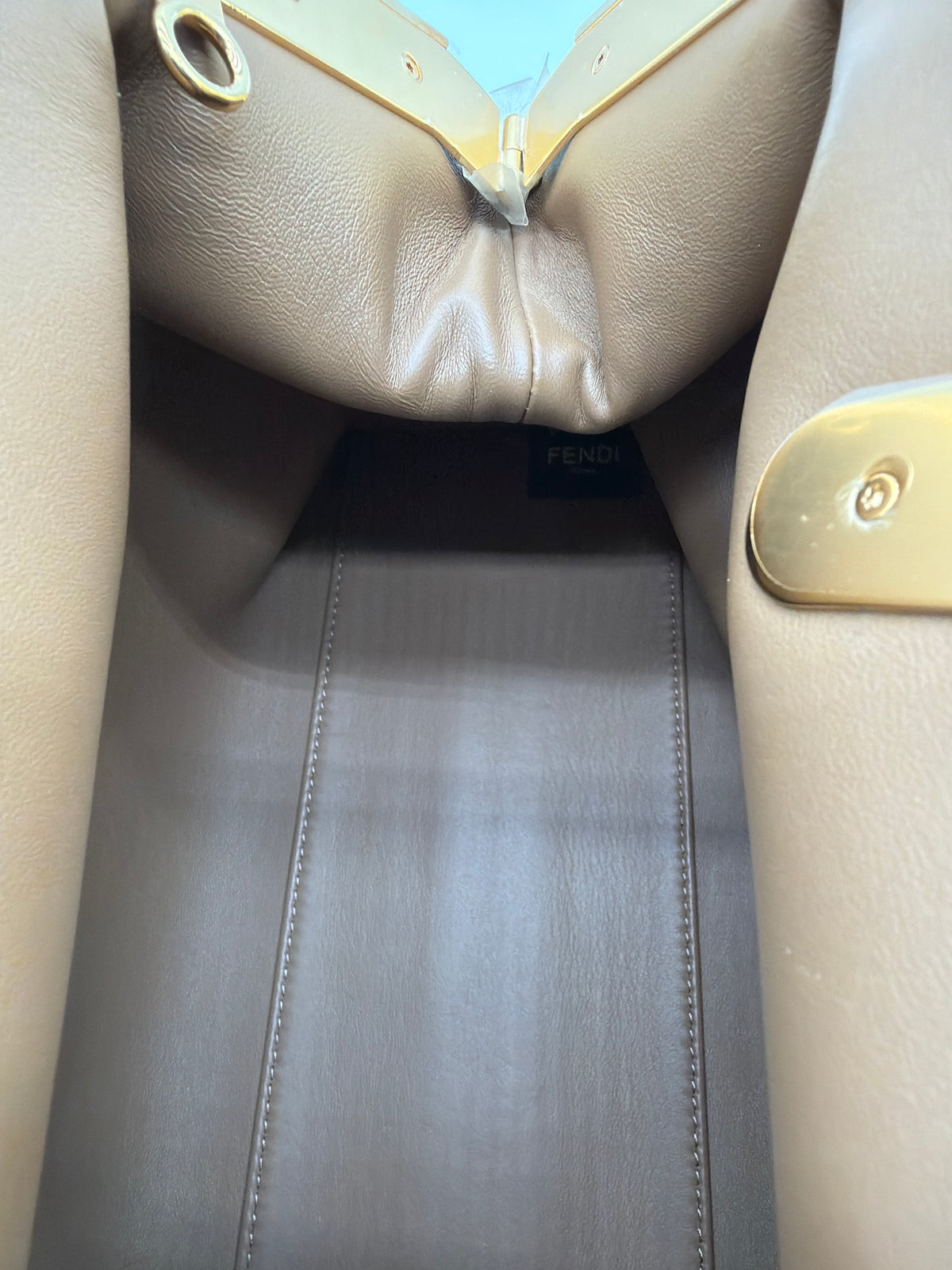 Fendi First in brown ostrich image 5