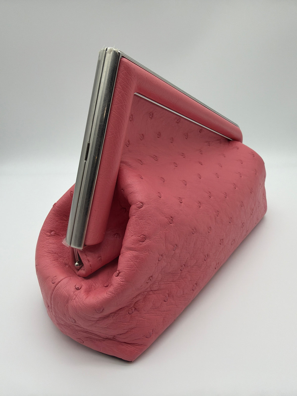 Fendi First Handbag Small in pink ostrich image 4