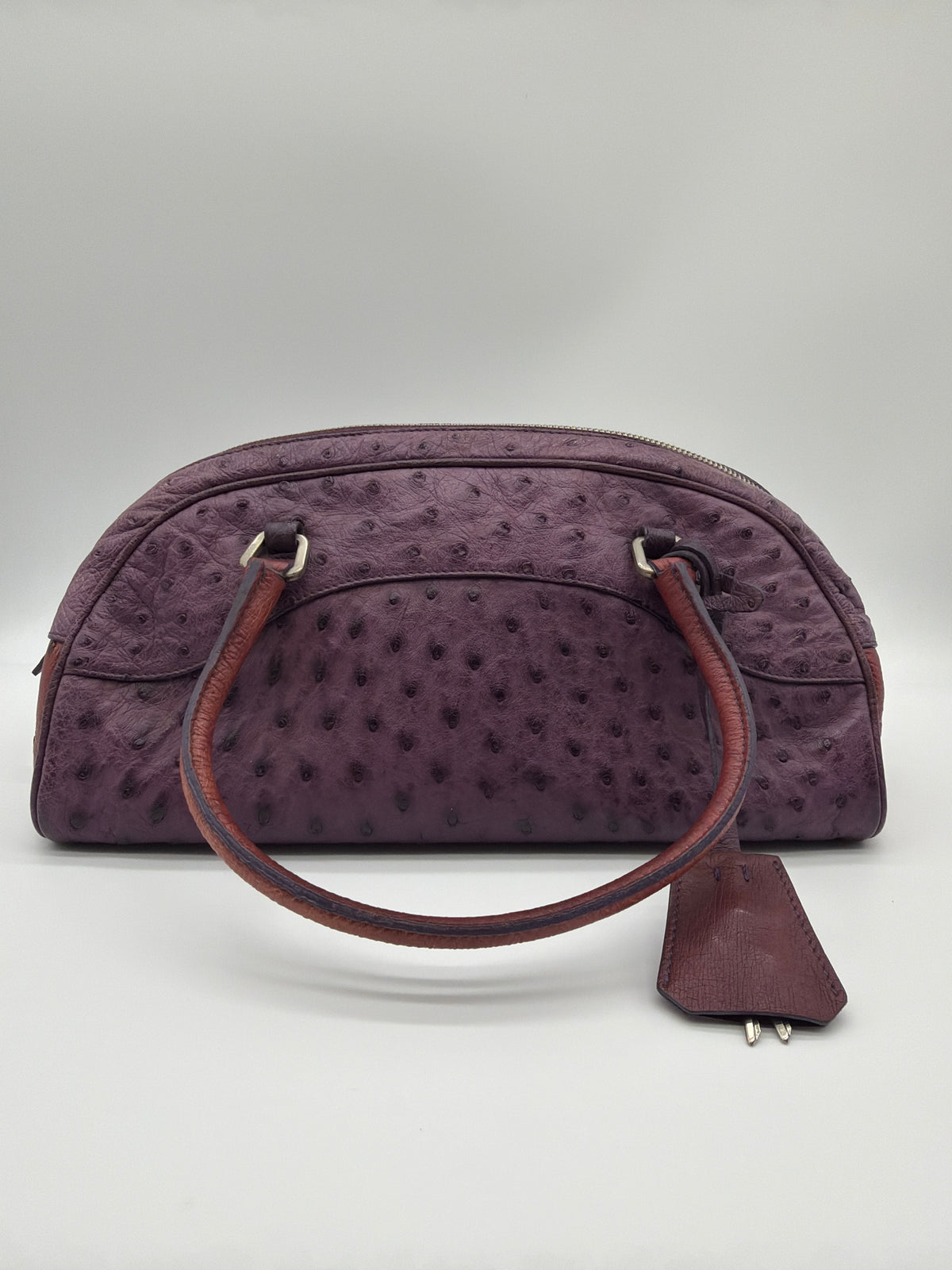 Prada Iris Ostrich Bowling Bag image 1