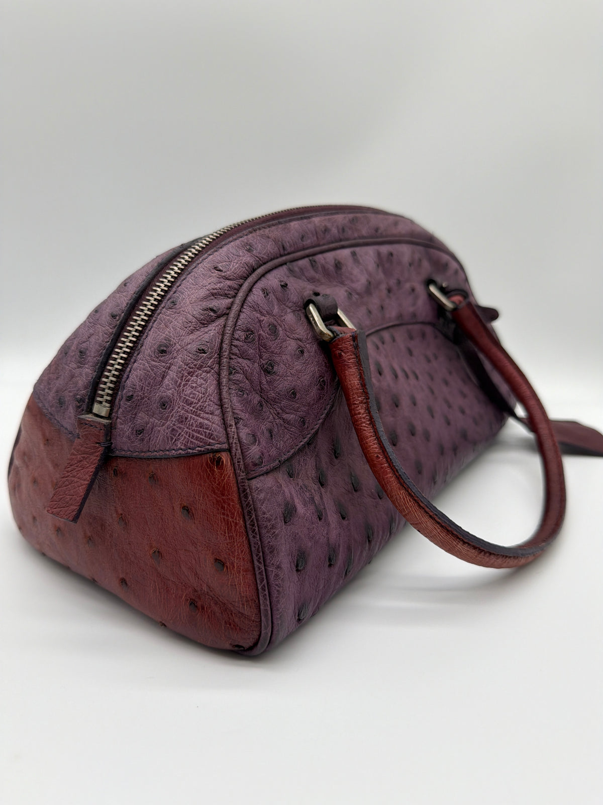 Prada Iris Ostrich Bowling Bag image 4
