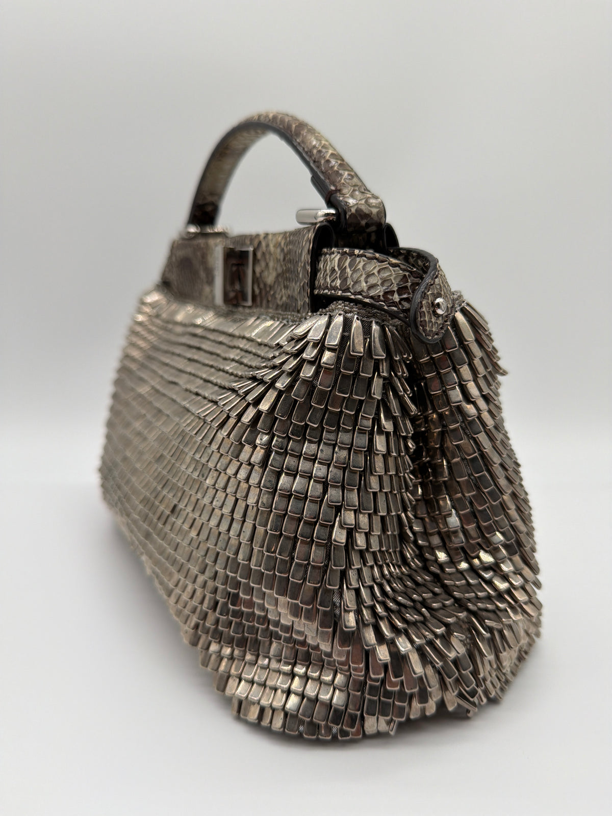 Fendi Peekaboo Iconic Mini in a special-edition metallic tiered python skin image 3
