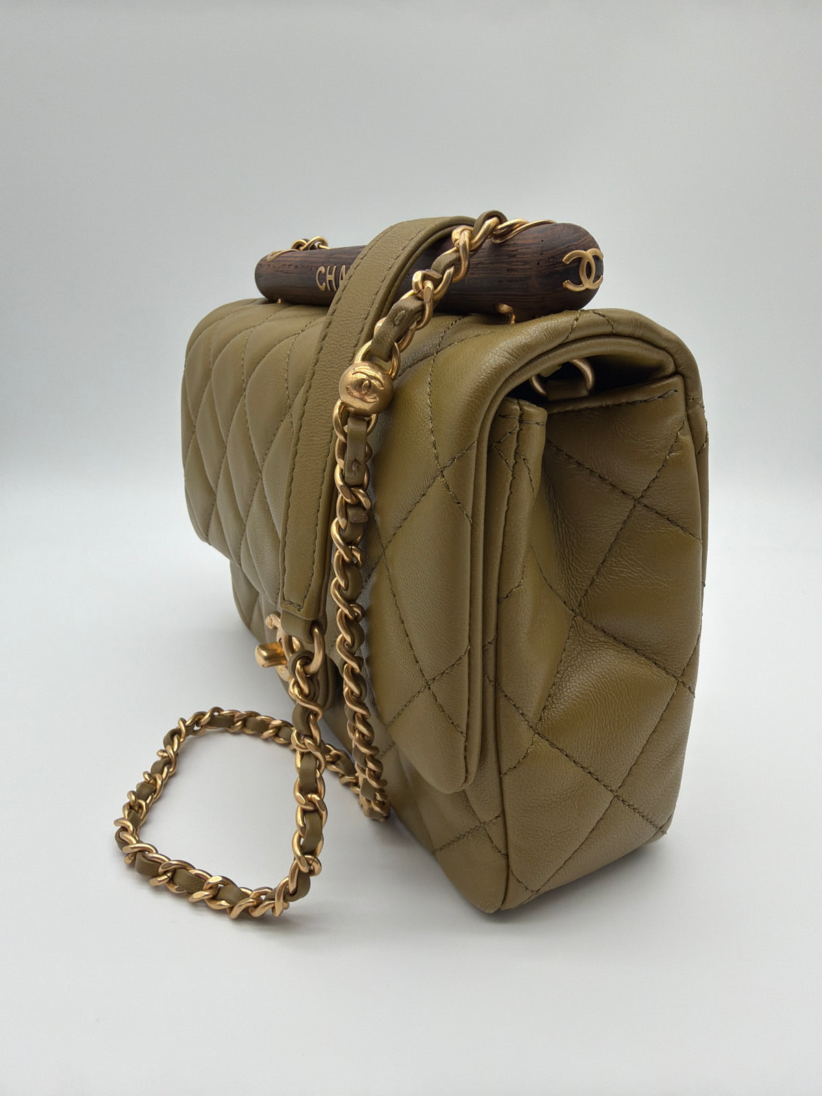 Chanel Lambskin Quilted Small Wenge Wood Flap Bag image 2