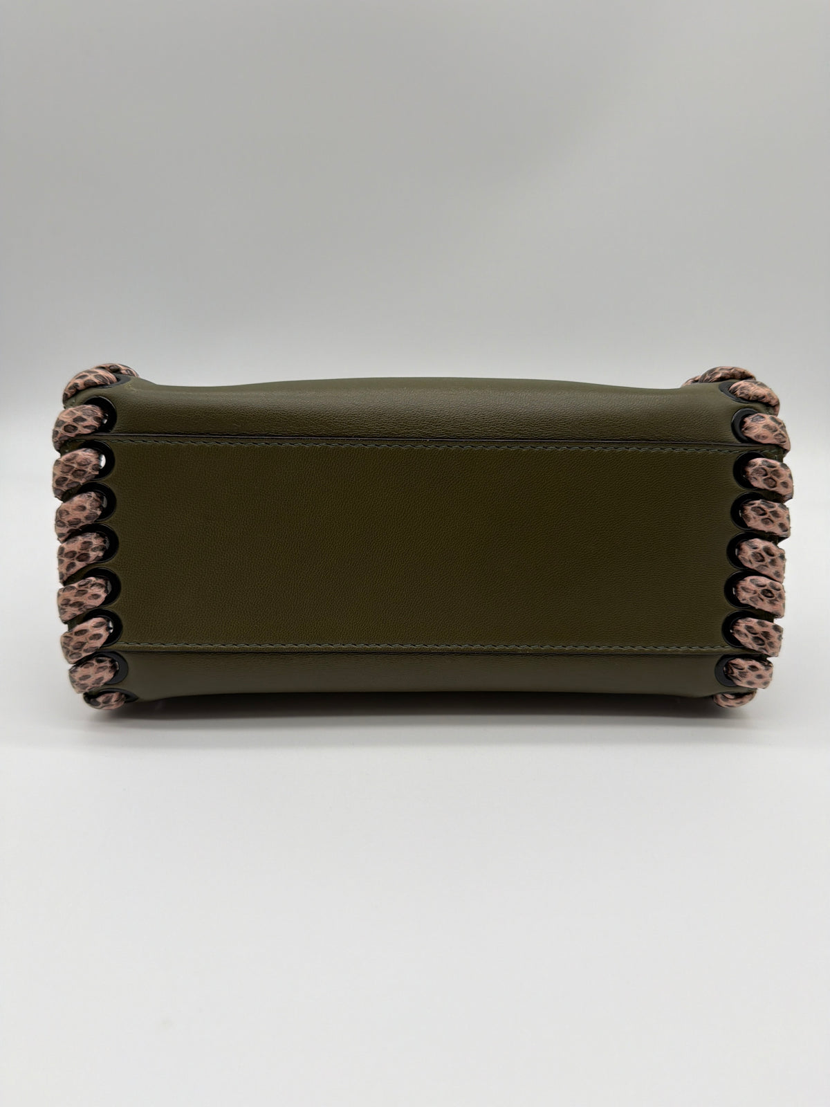 Fendi Mini Whipstitch Peekaboo Bag in olive green image 5