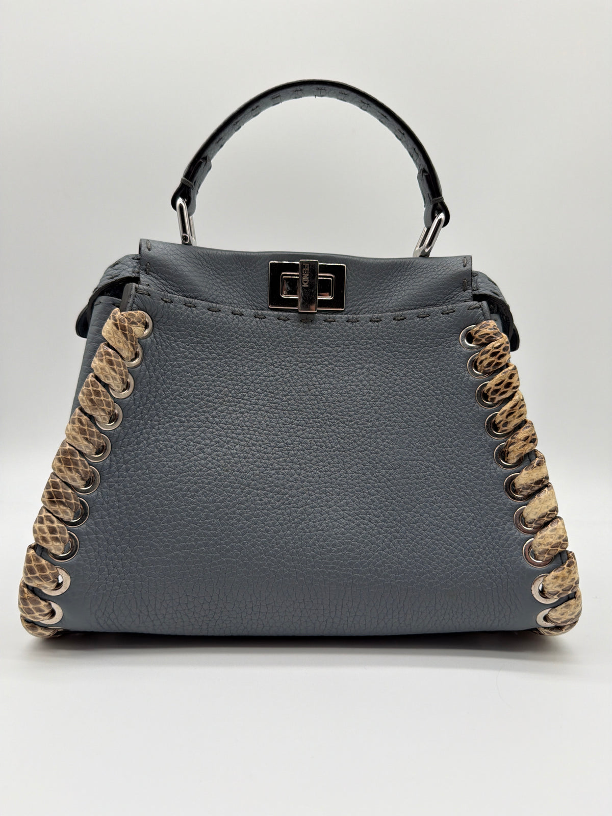 Fendi Selleria Mini Peekaboo Bag in blue image 2