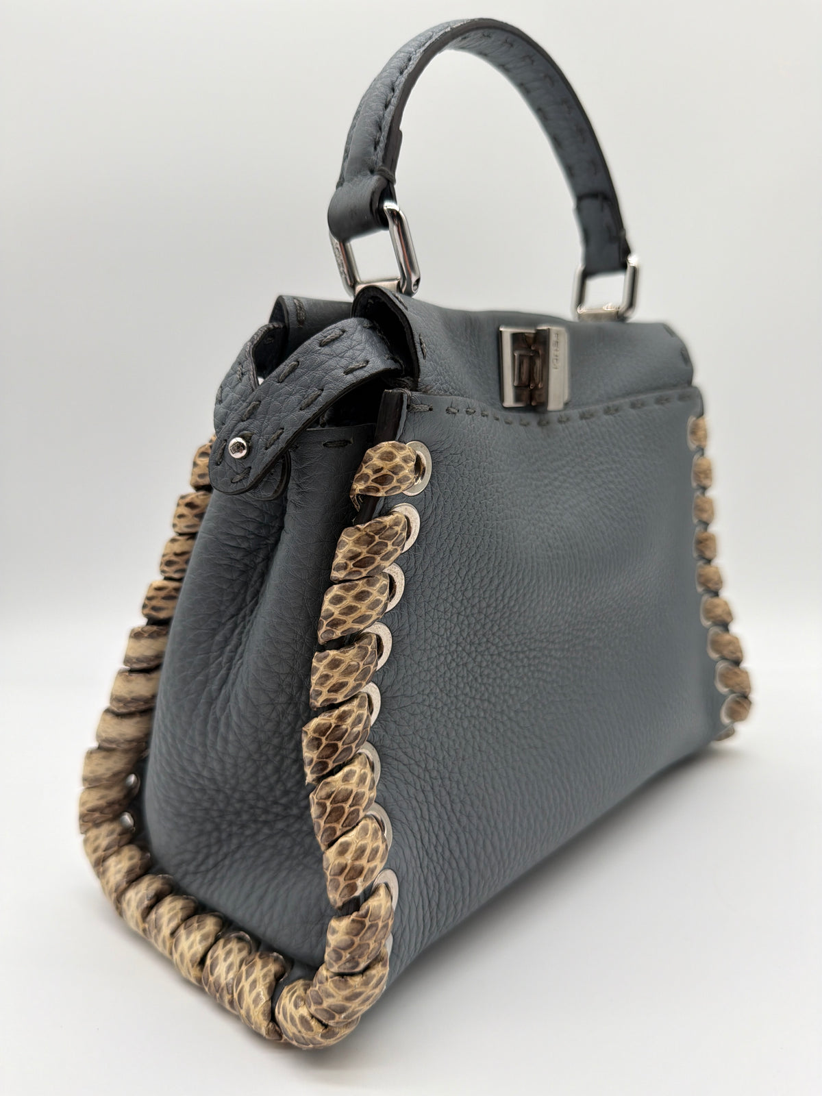 Fendi Selleria Mini Peekaboo Bag in blue image 4