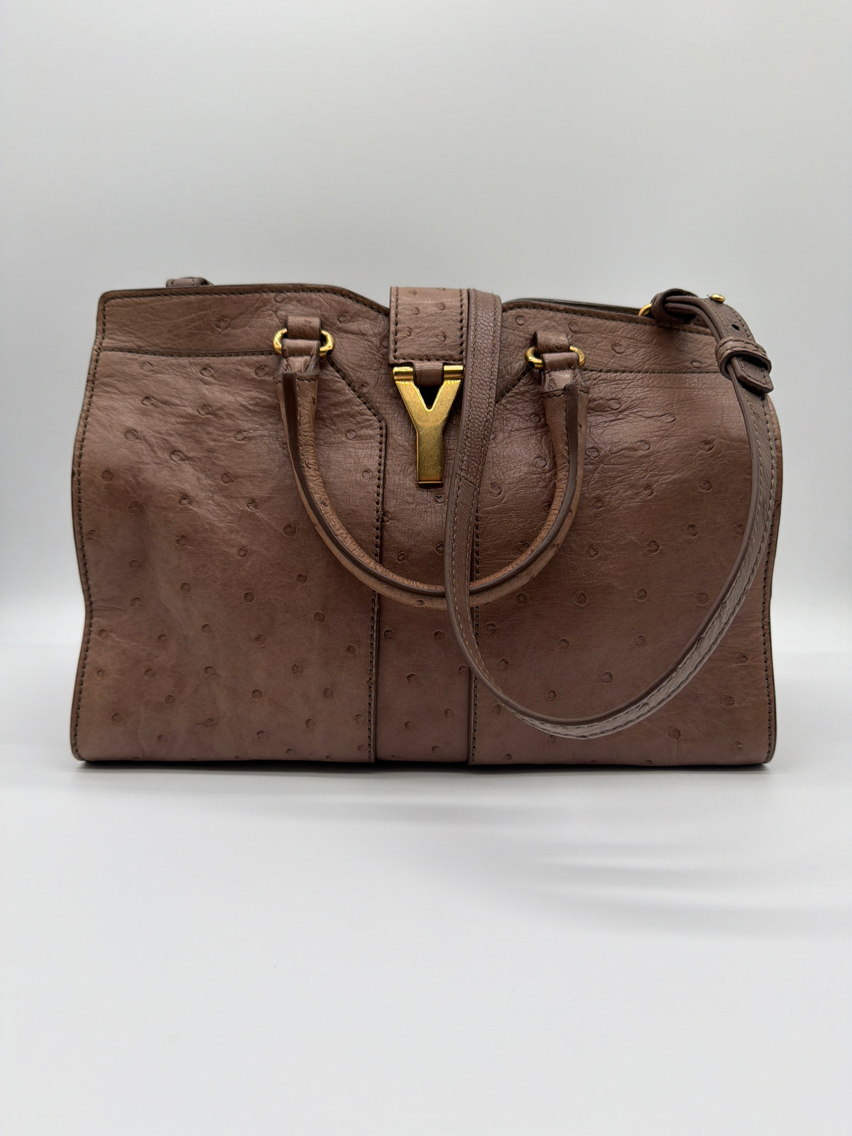 Yves Saint Laurent Ostrich Cabas Chyc Bag image 1