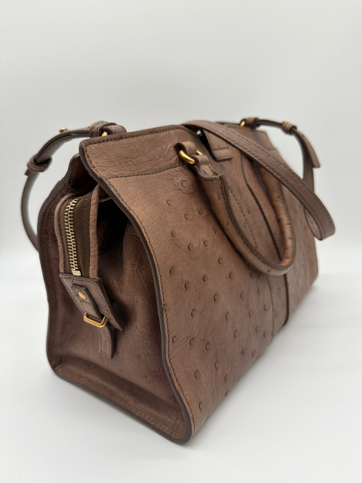 Yves Saint Laurent Ostrich Cabas Chyc Bag image 3