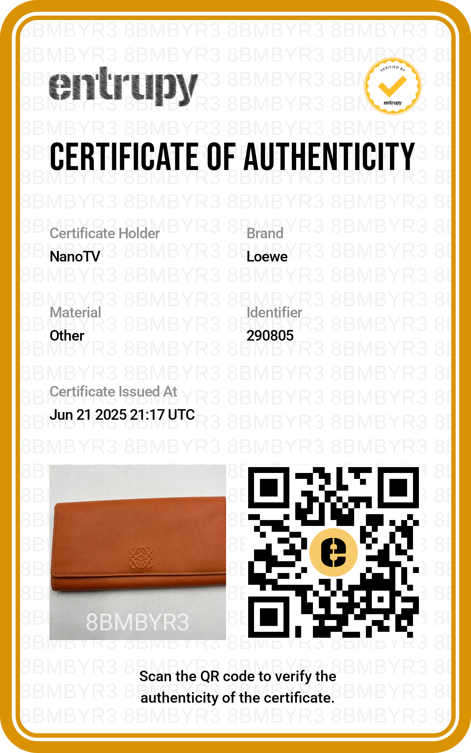 Loewe Snappy Wallet – Apricot Leather