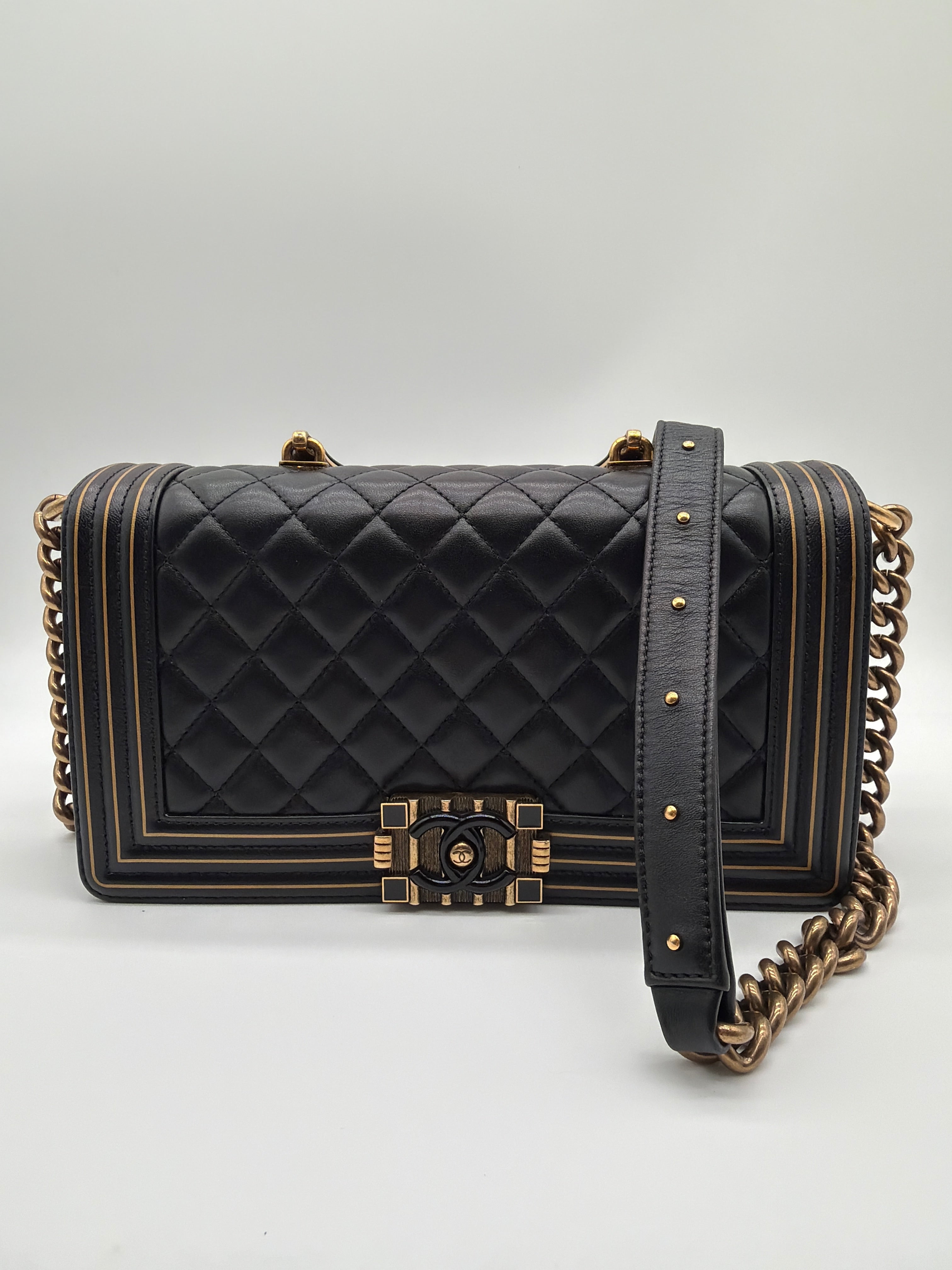 Chanel Boy Studded Handle Flap Bag - image 1