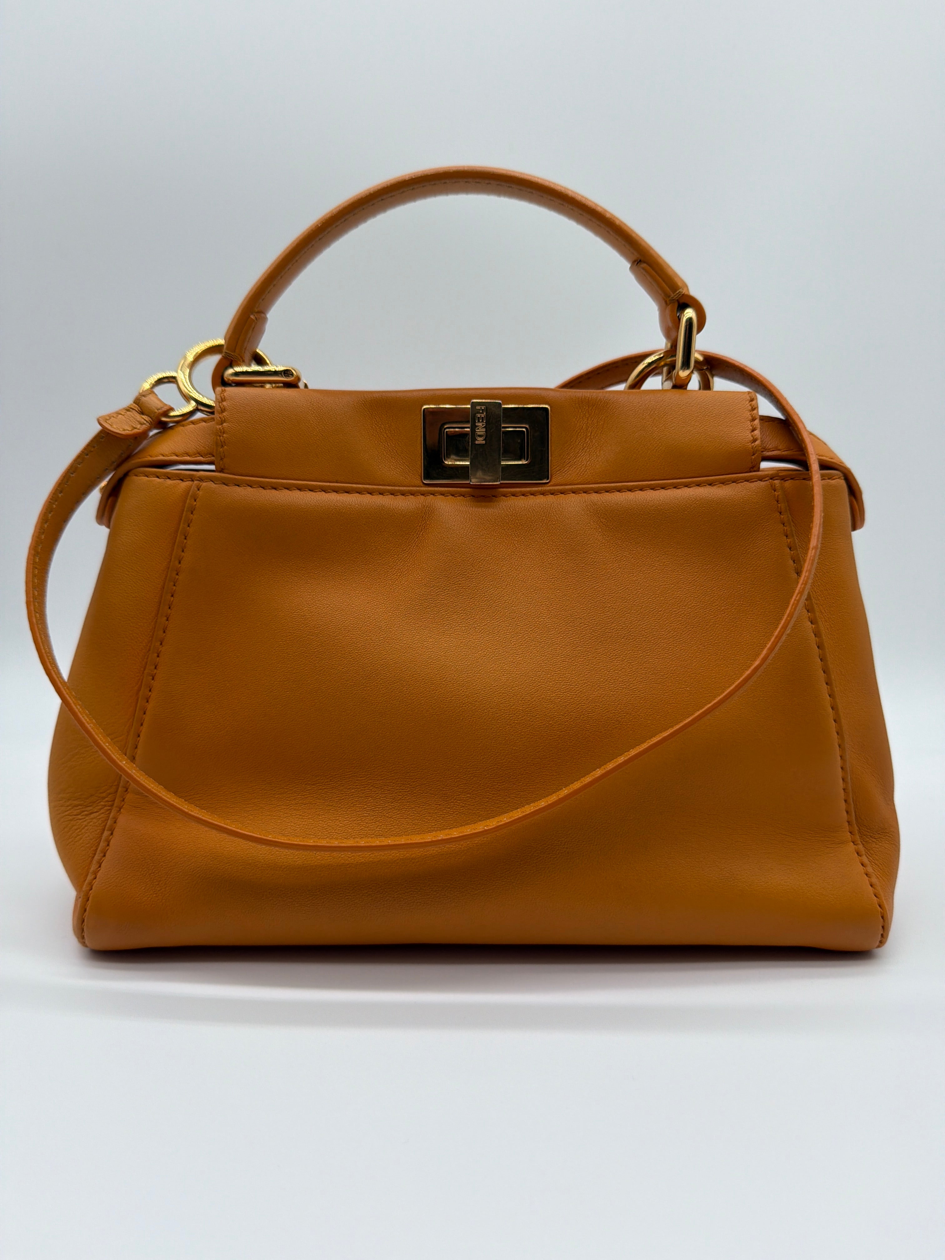 Fendi Mini Peekaboo in vibrant mustard yellow - image 1