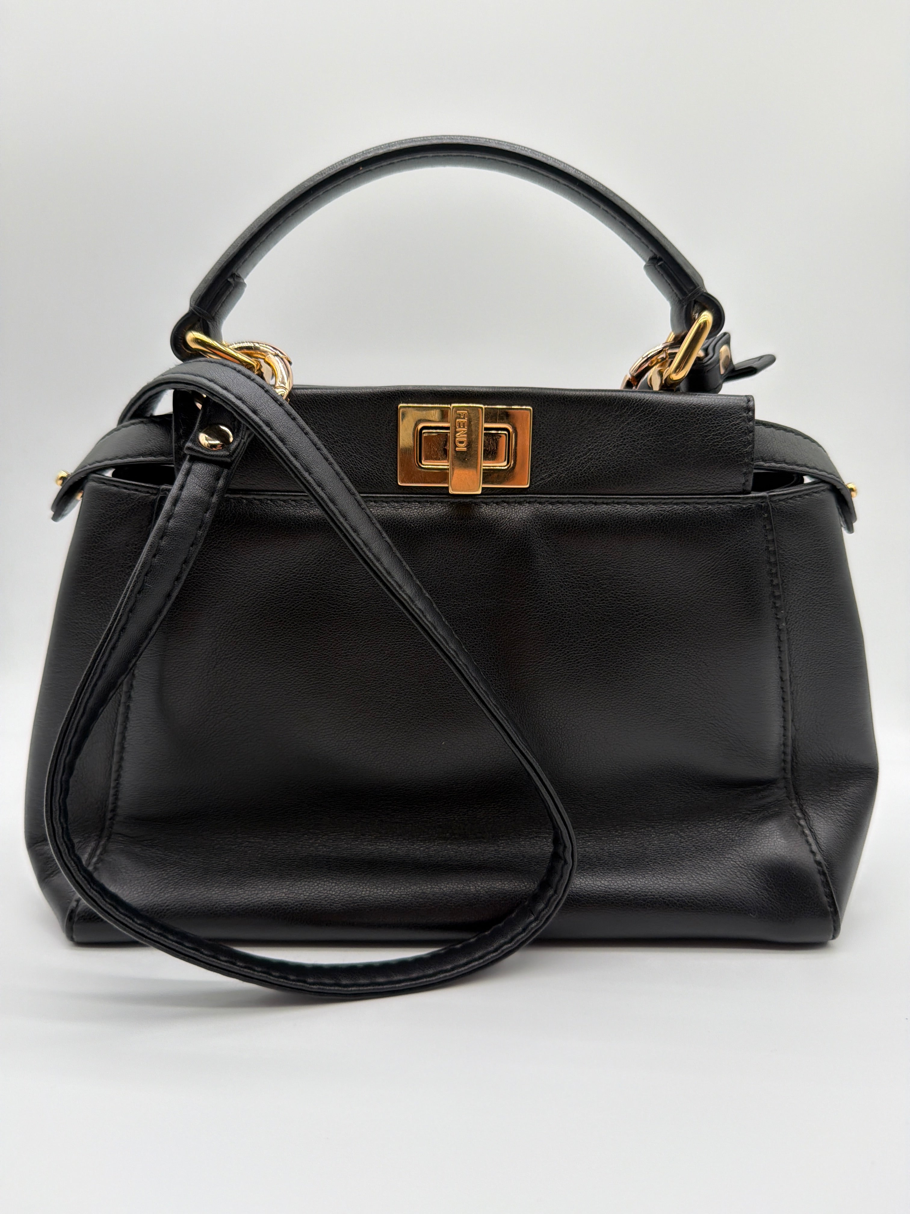 Fendi Peekaboo Mini in black leather — image 1