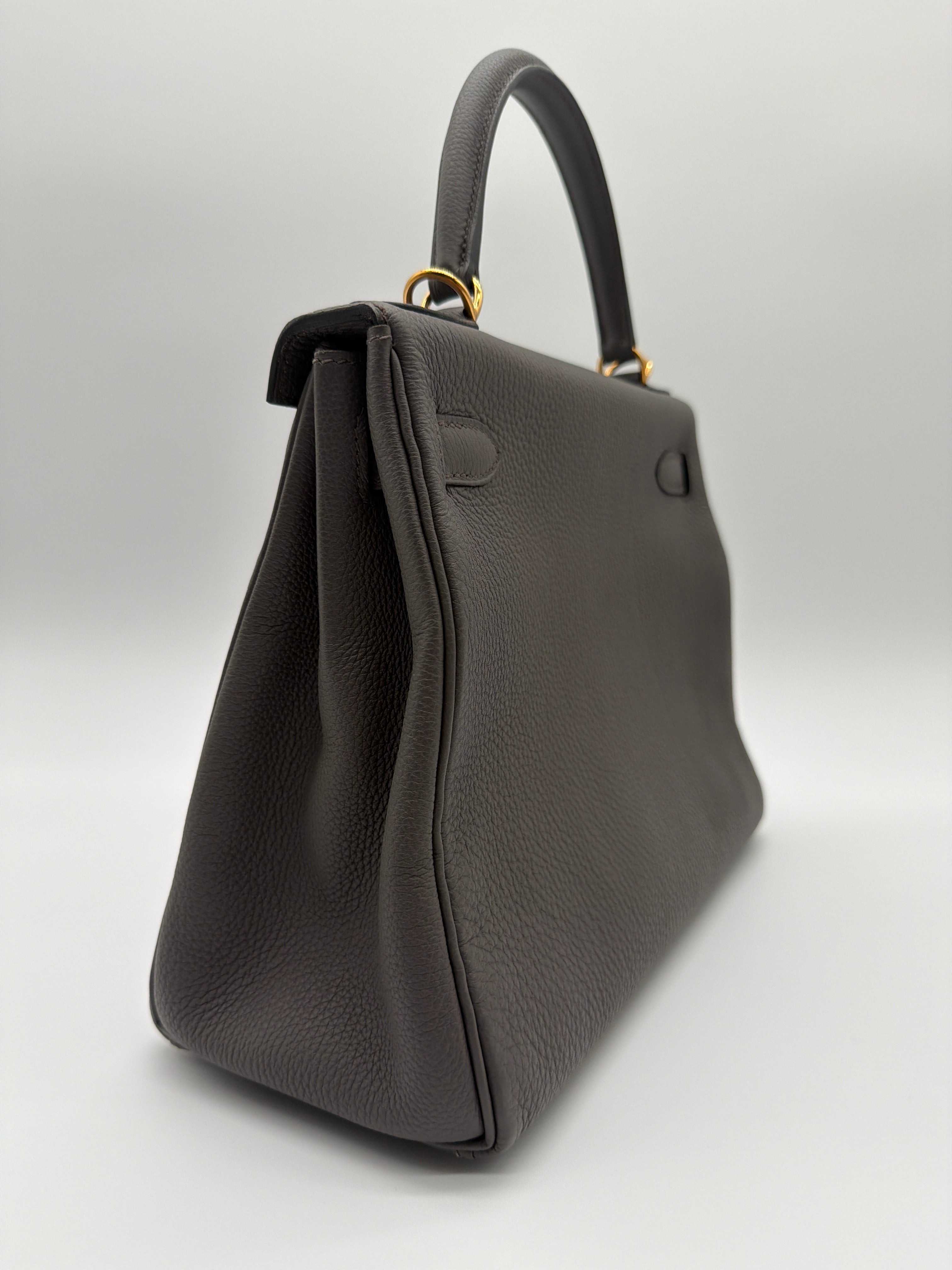 Hermès Togo Kelly II Retourne 28, Etain — image 3