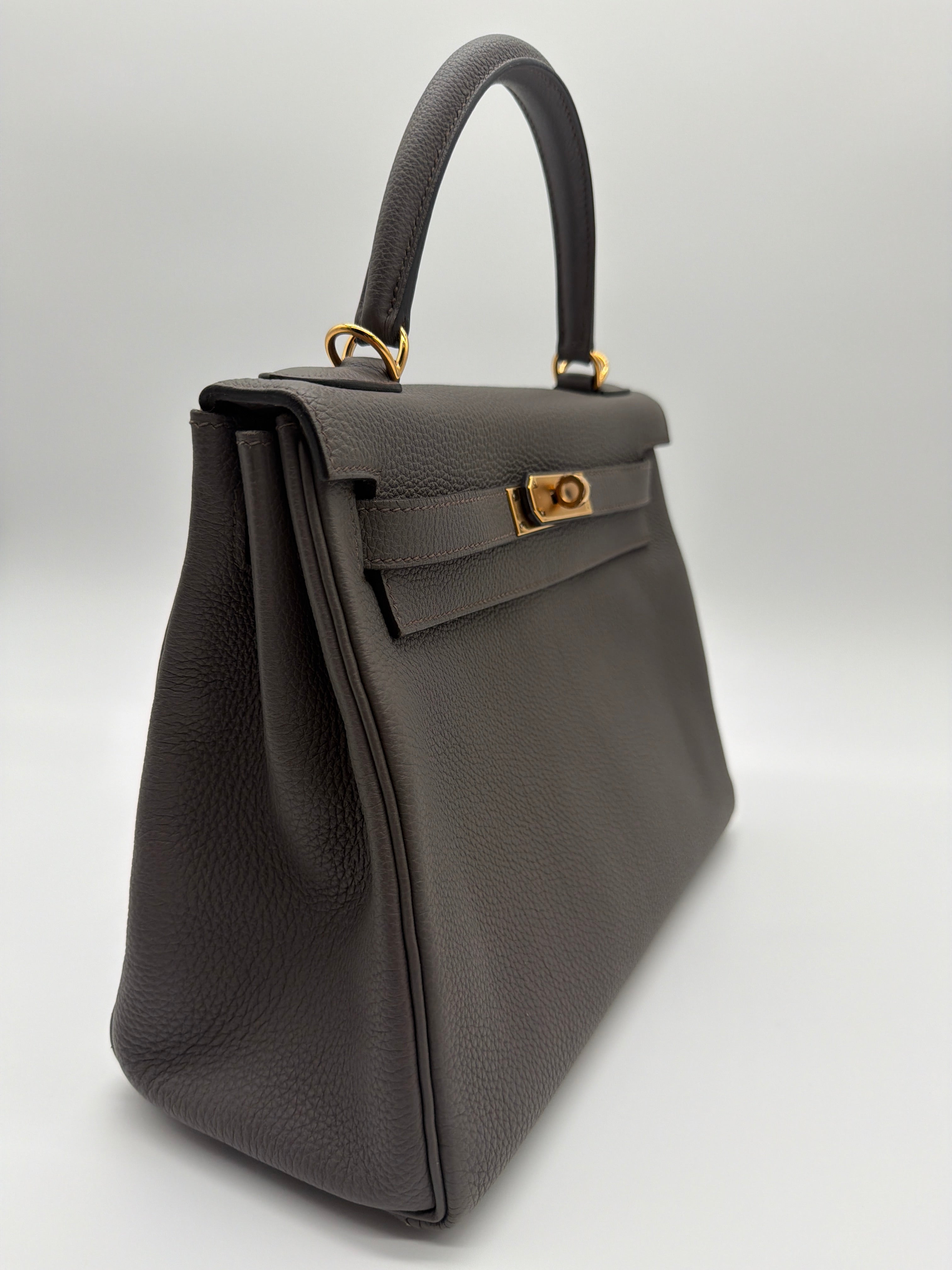 Hermès Togo Kelly II Retourne 28, Etain — image 4