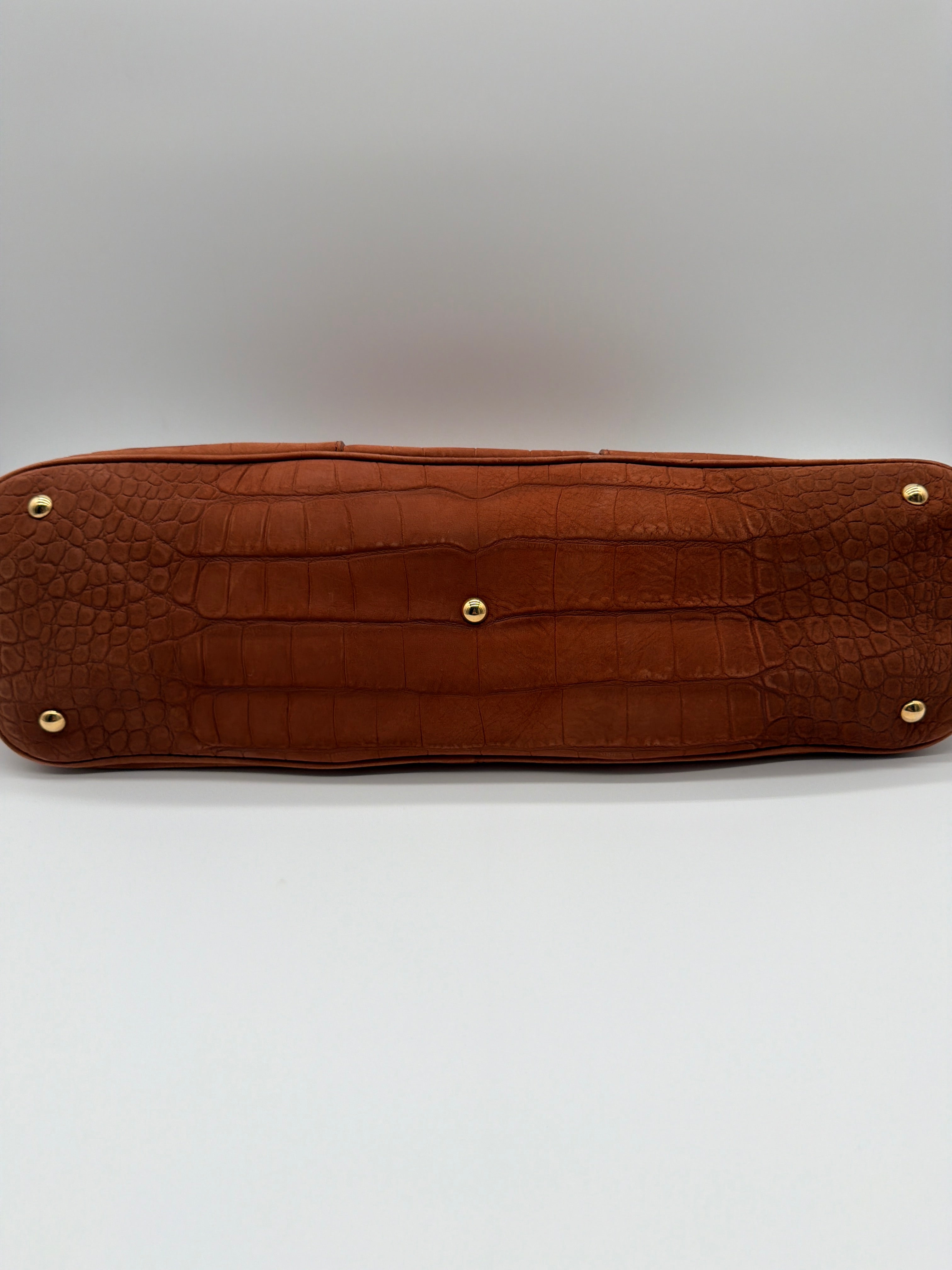 Saint Laurent Muse in brown croc-embossed suede — image 4