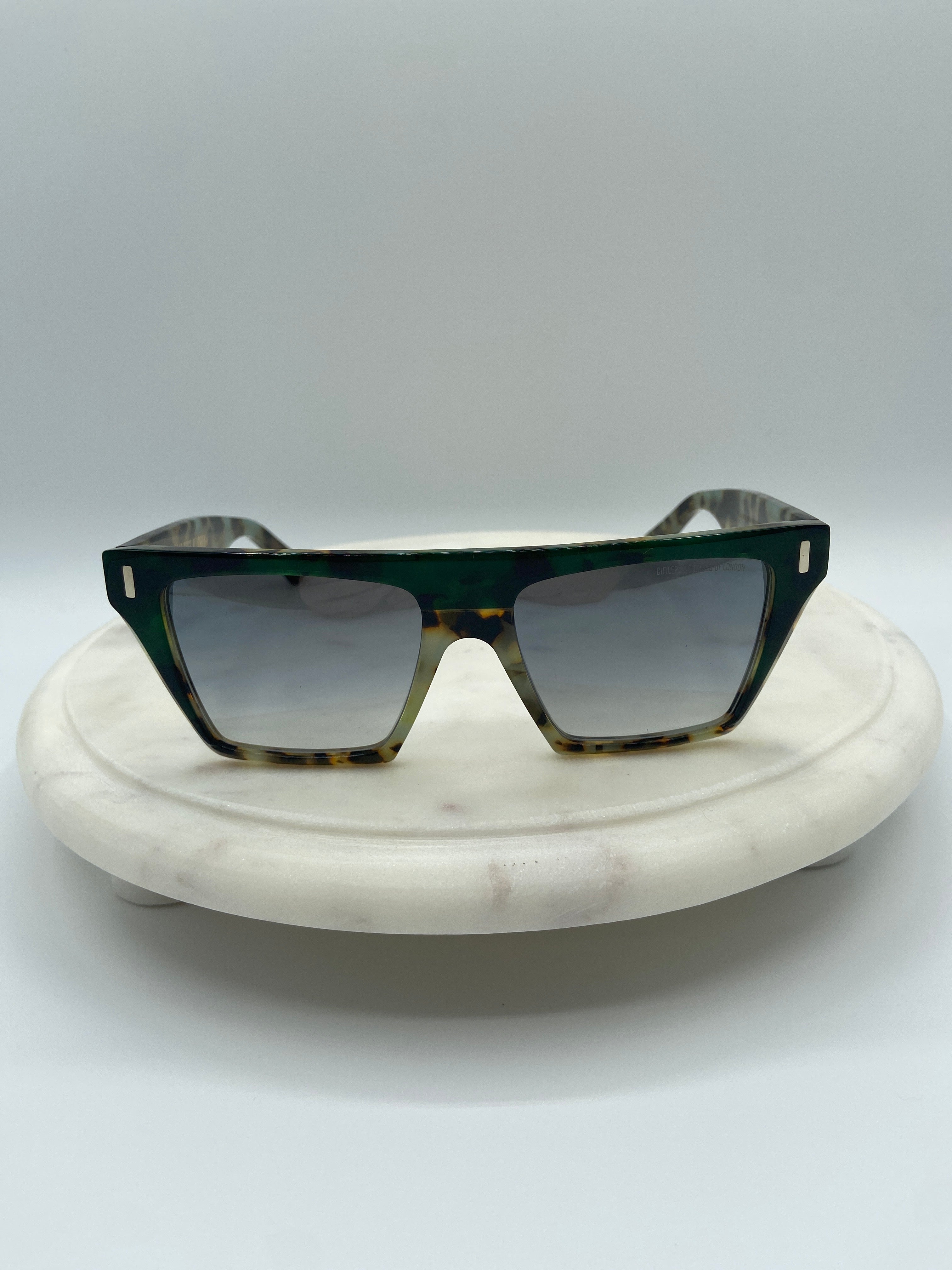 Cutler and Gross of London Oversized Square Sunglasses – Tortoise/Green Acetate