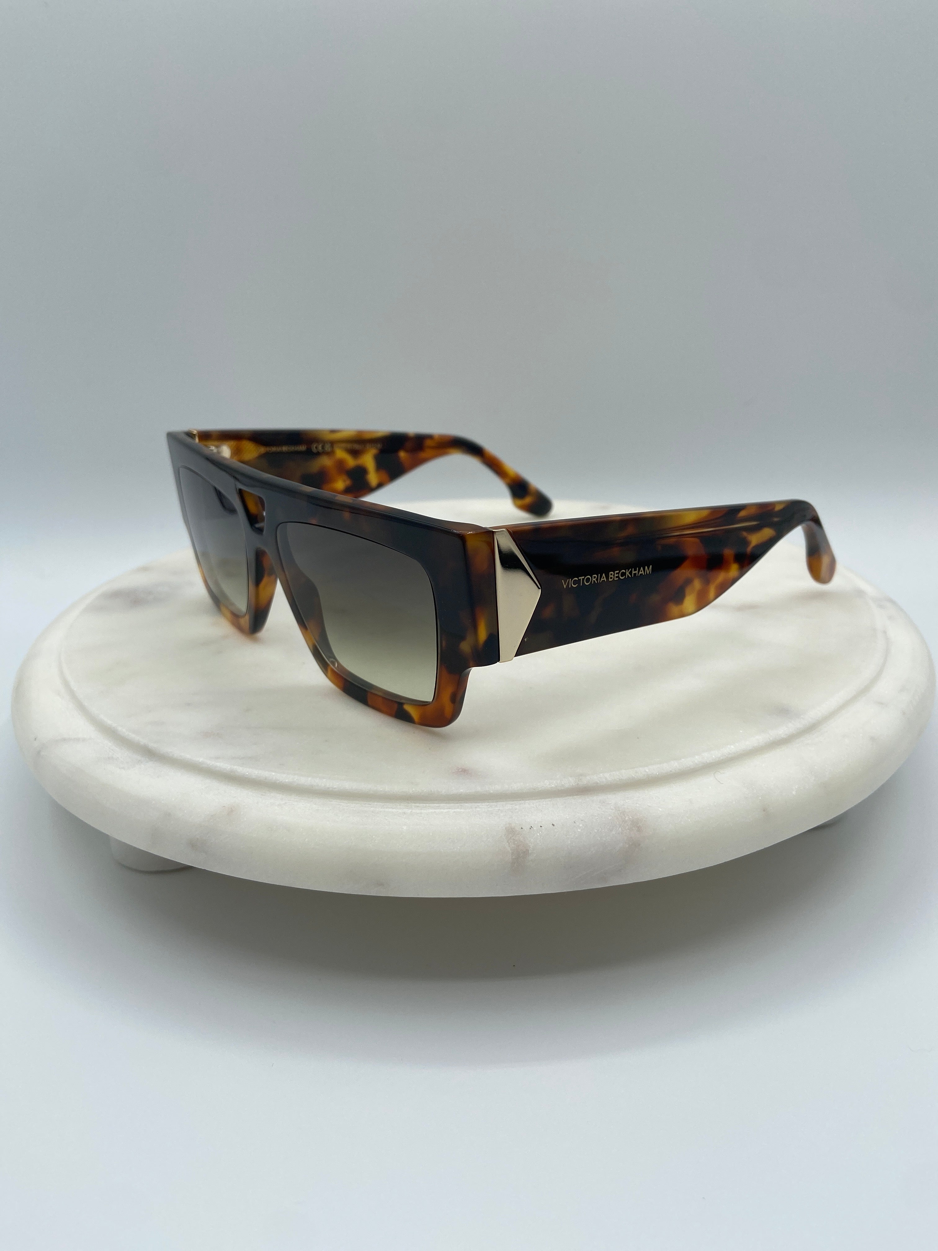 Victoria Beckham Oversized Square Sunglasses – Tortoise Acetate