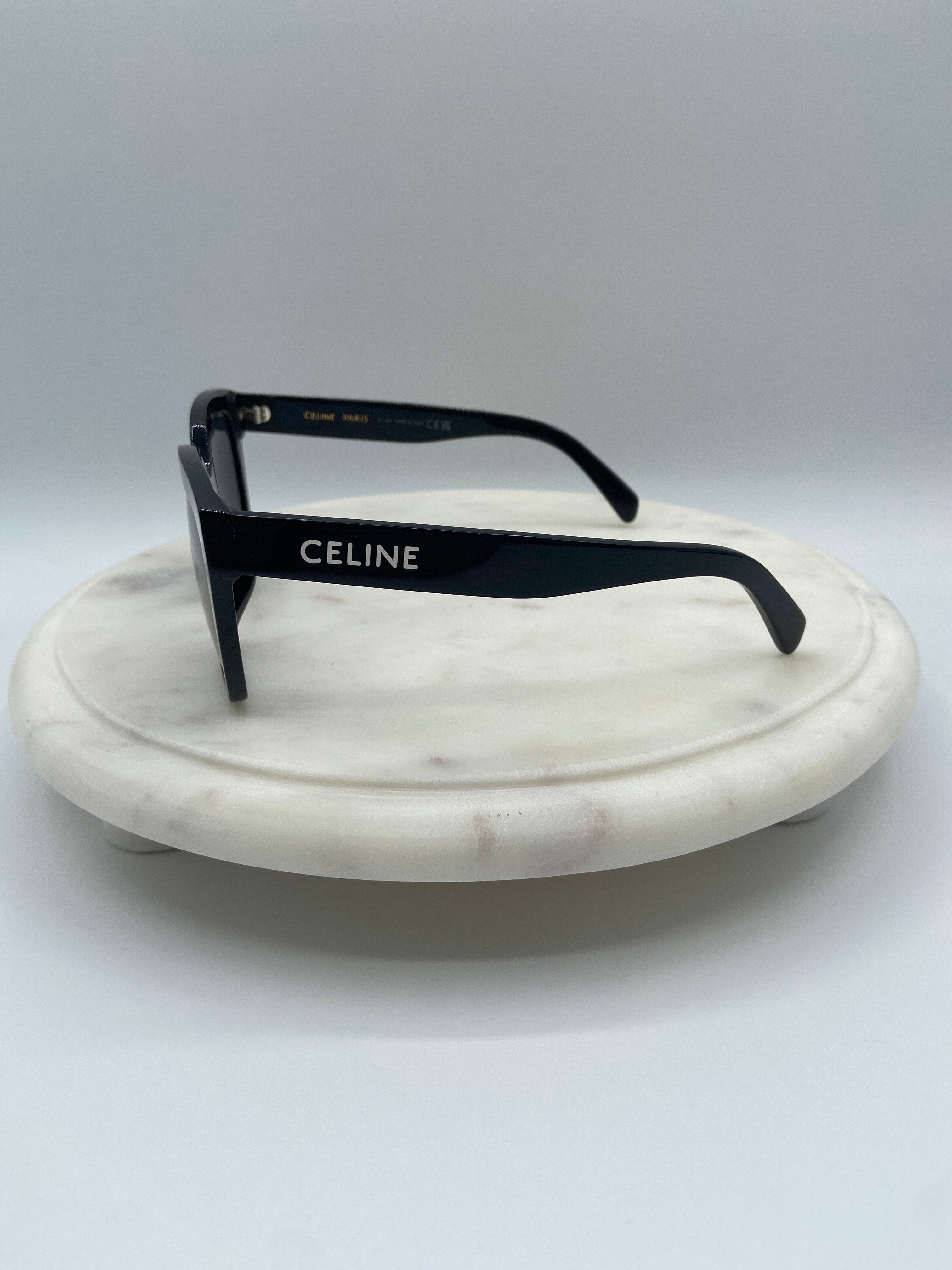 Celine Oversized Cat-Eye Sunglasses – Black Frame with Dark Lenses