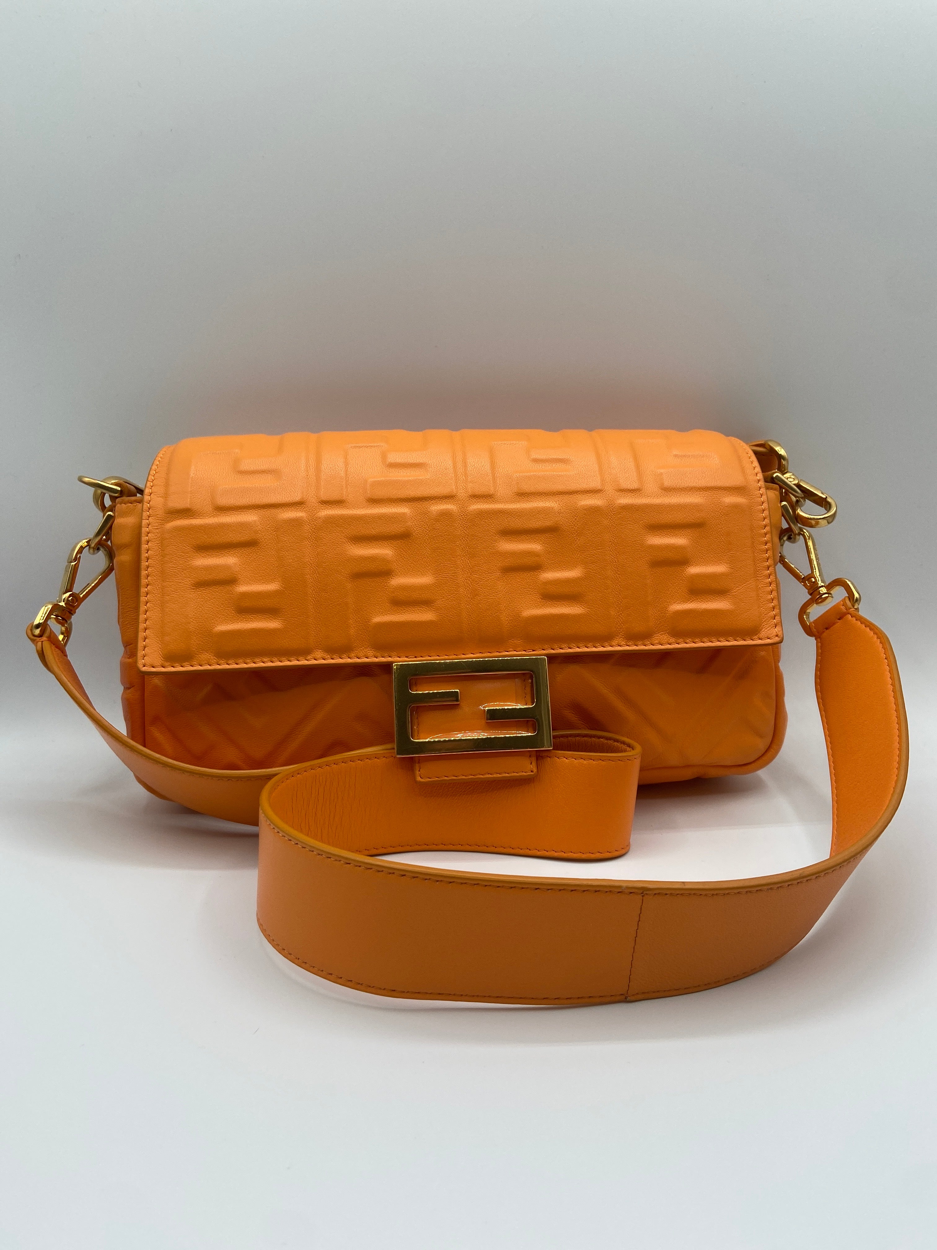 Fendi Baguette – Orange Cuoio Romano Leather