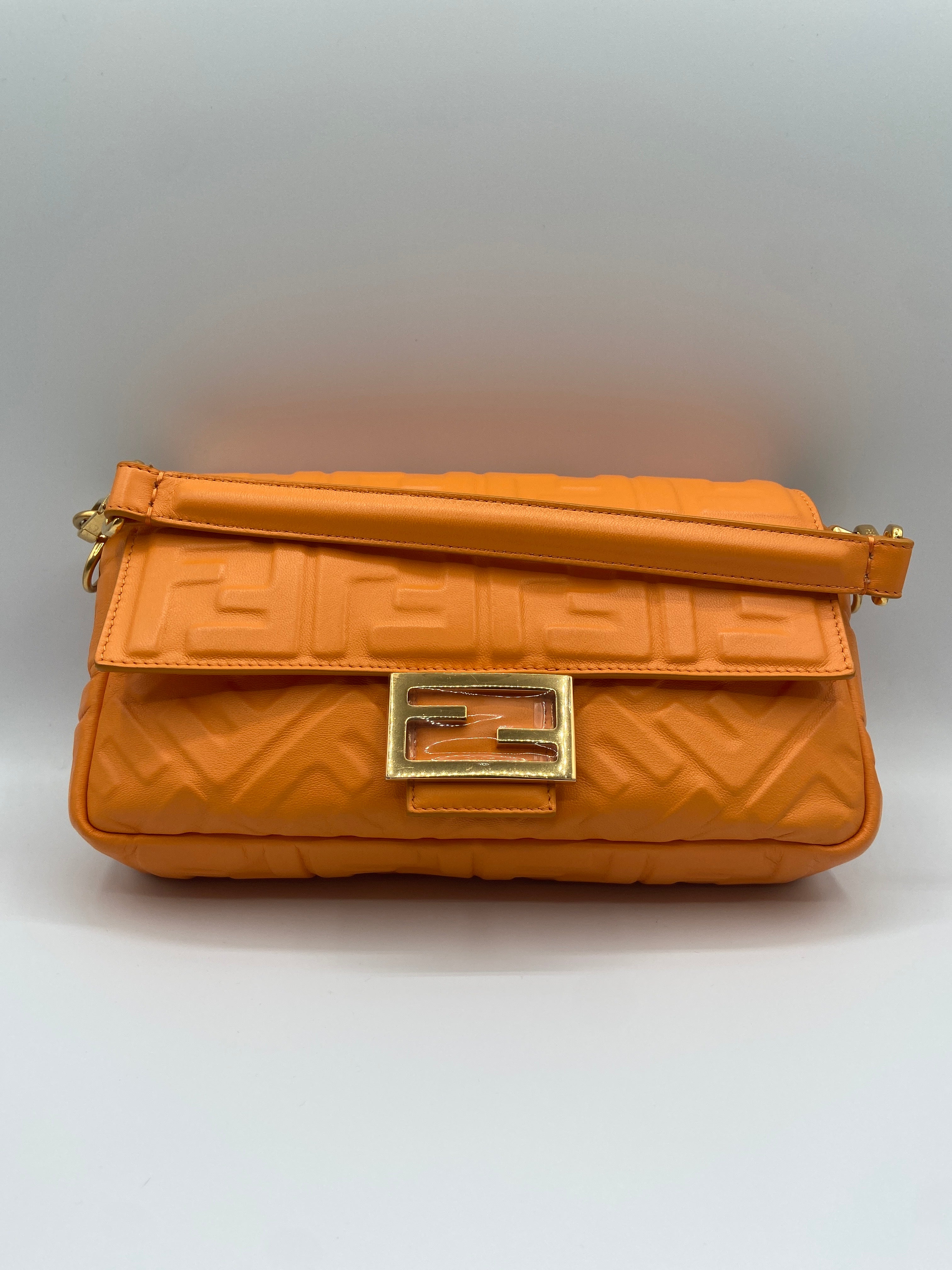 Fendi Baguette – Orange Cuoio Romano Leather