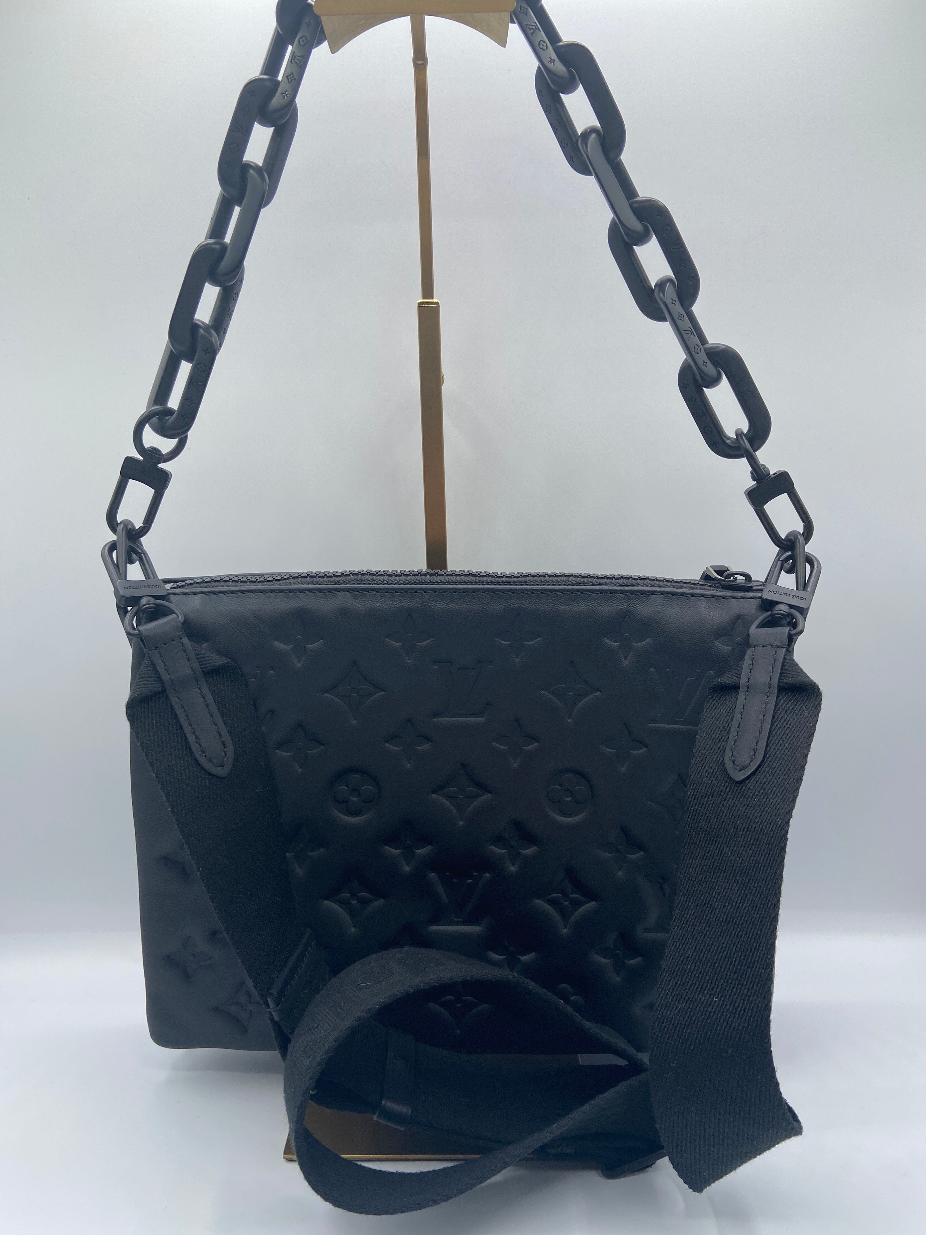 Louis Vuitton Coussin PM in Black Monogram Embossed Leather “Blackout”