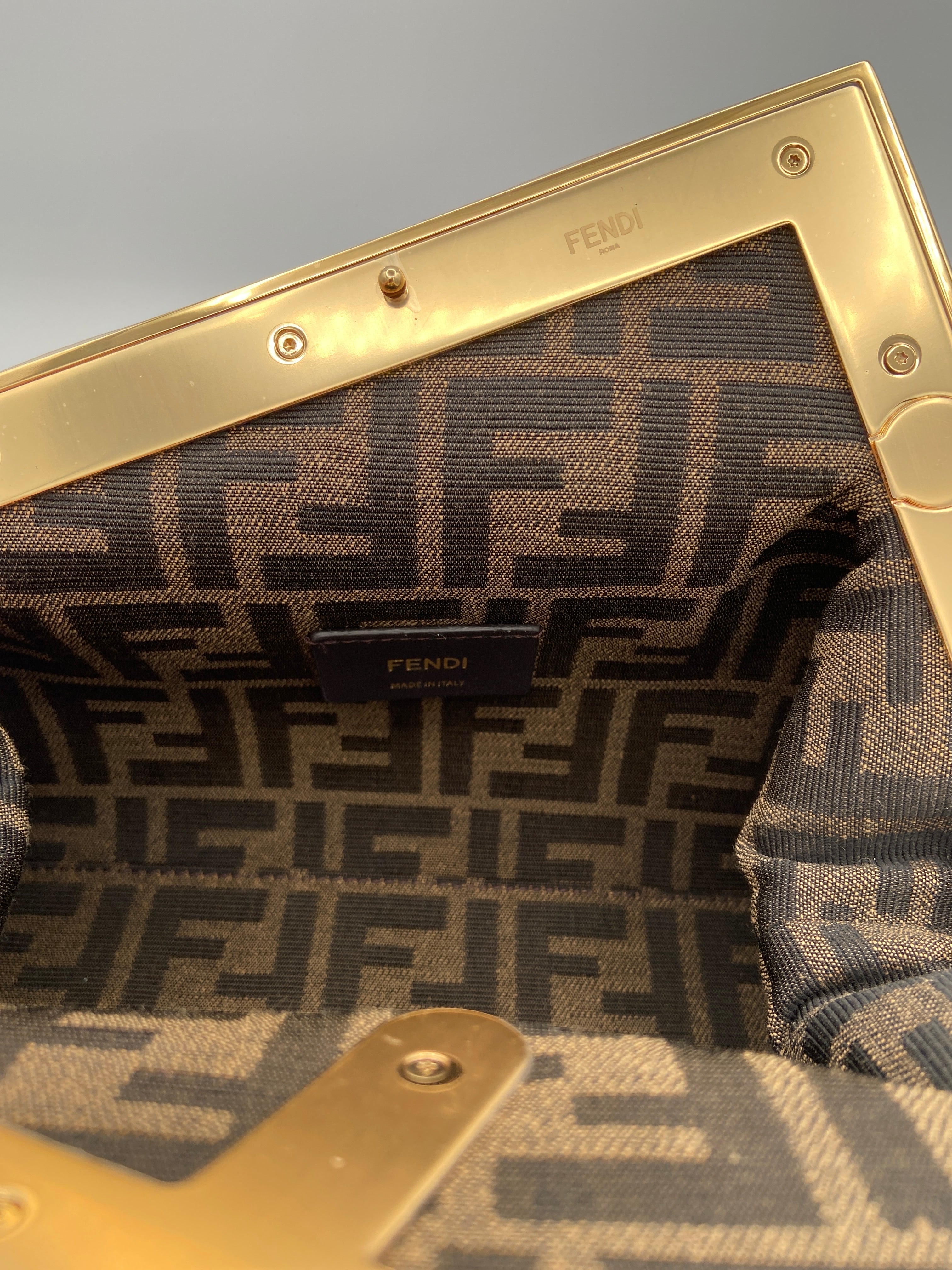 Fendi Snakeskin Violetta, Pink/Brown