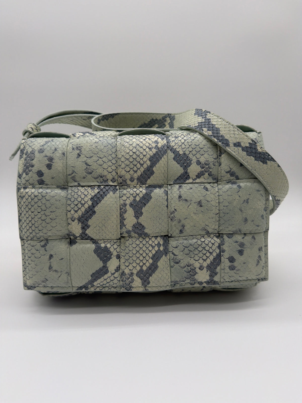 Bottega Veneta Padded Cassette Python Embossed Leather Crossbody Bag image 1
