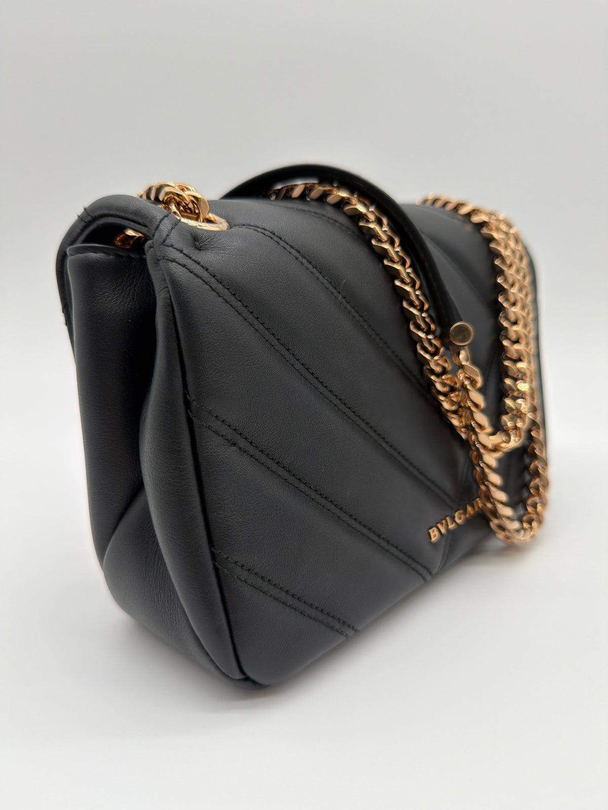 Bvlgari black quilted leather Serpenti Cabochon  image 3