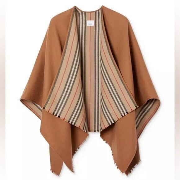 Burberry Icon Stripe Reversible Wool Cape image 1