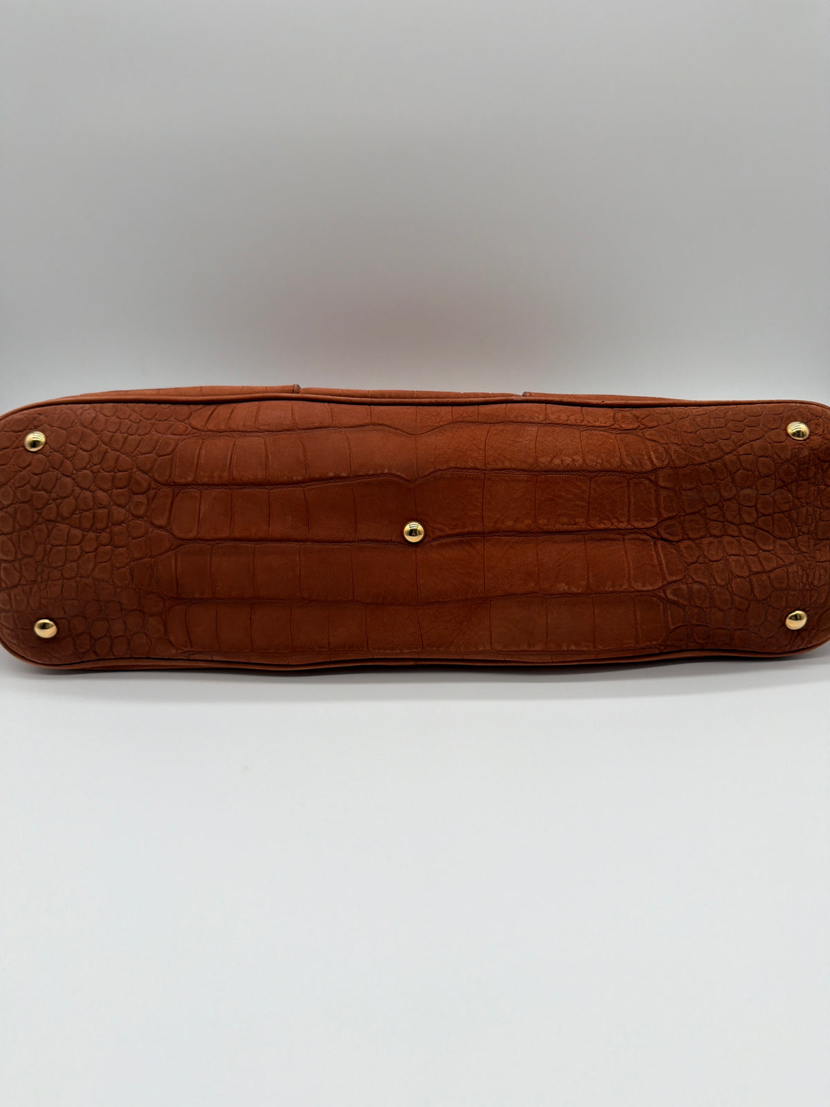 Saint Laurent Muse in brown croc-embossed suede image 4