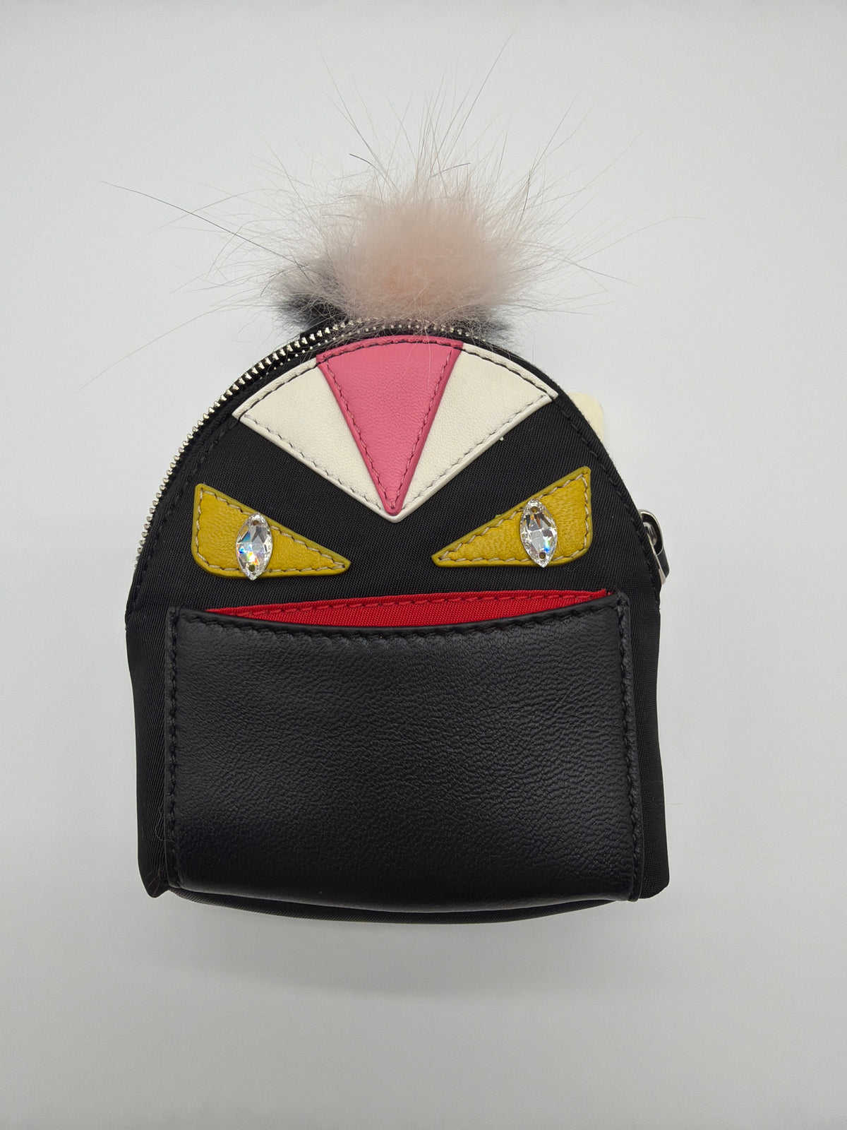  Fendi Monster Micro Backpack bag charm in black image 1