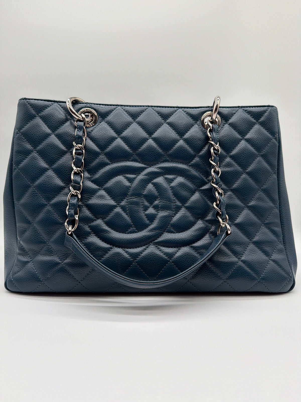 Chanel Grand Shopping Tote (GST) in dark blue image 1