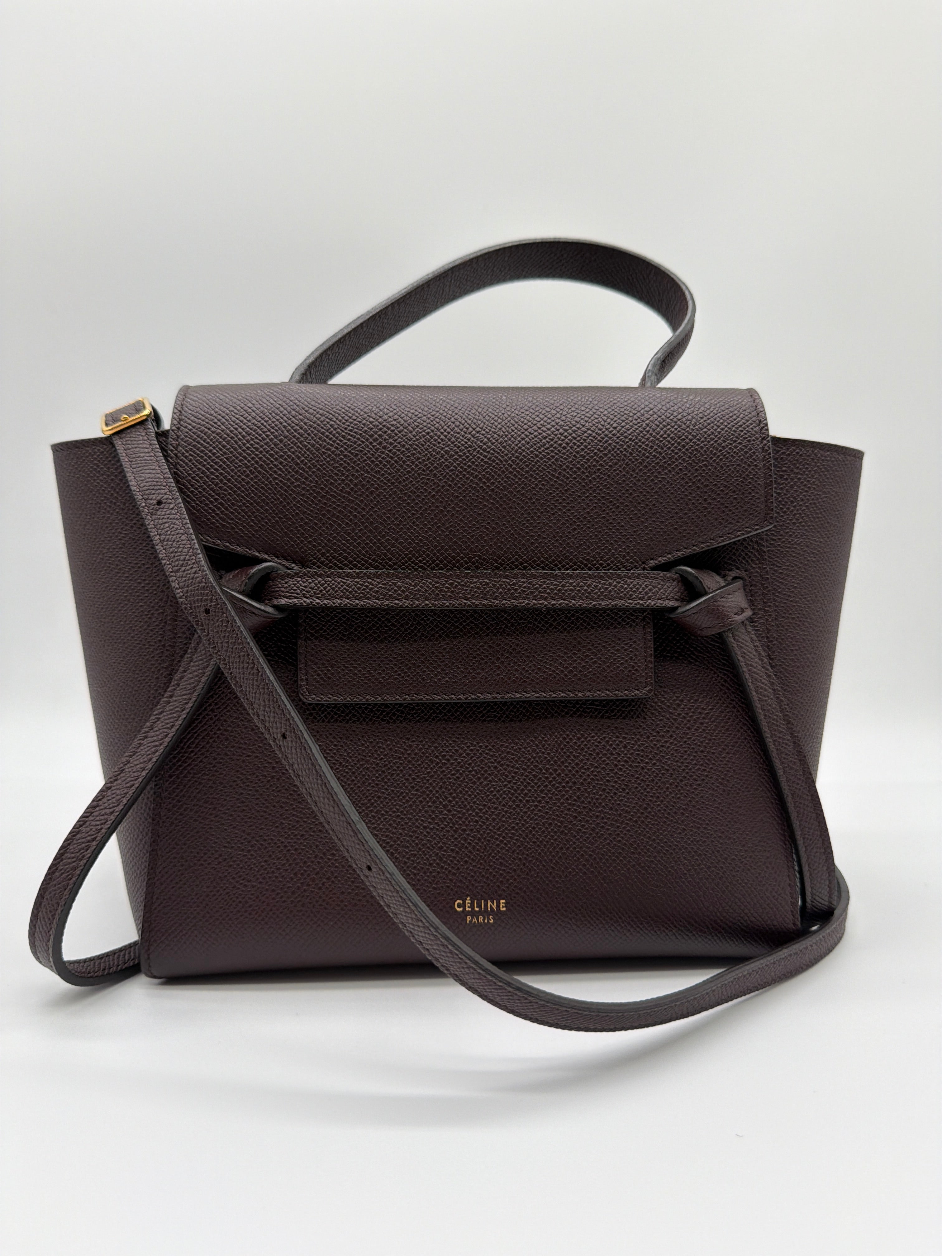 Céline Belt Bag in a dark burgundy image 1
