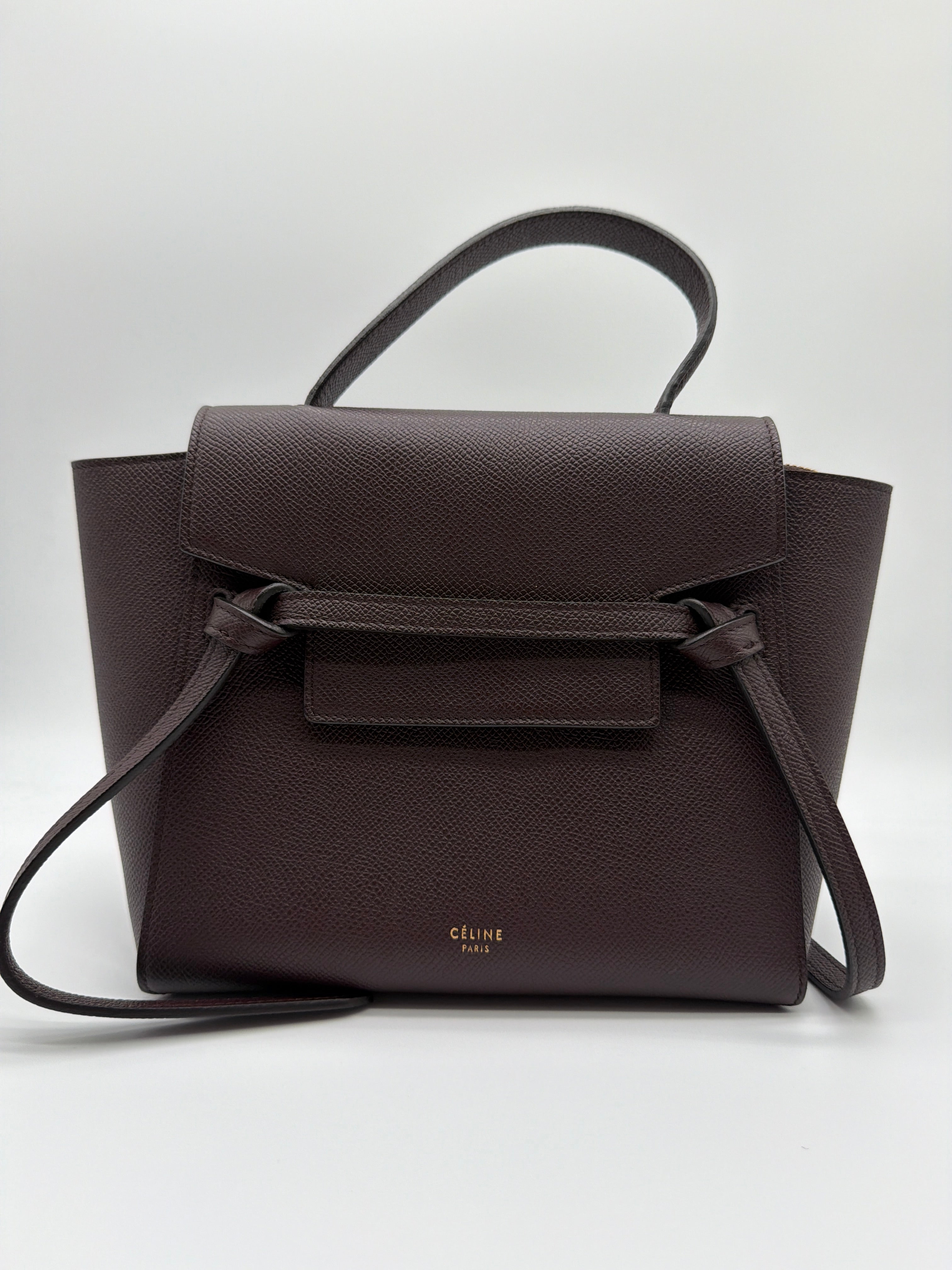 Céline Belt Bag in a dark burgundy image 2