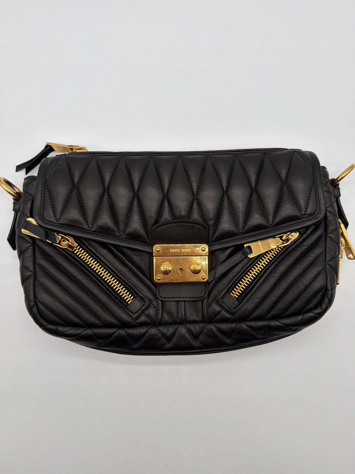  Miu Miu Nappa Matelassé Biker Shoulder Bag image 2